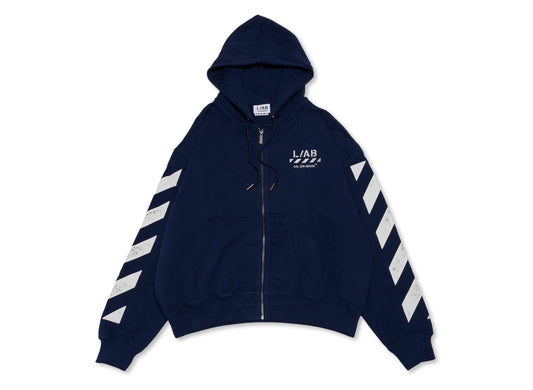 L/AB c/o Off-White™ Diag Full Zip Hoodie in Marine