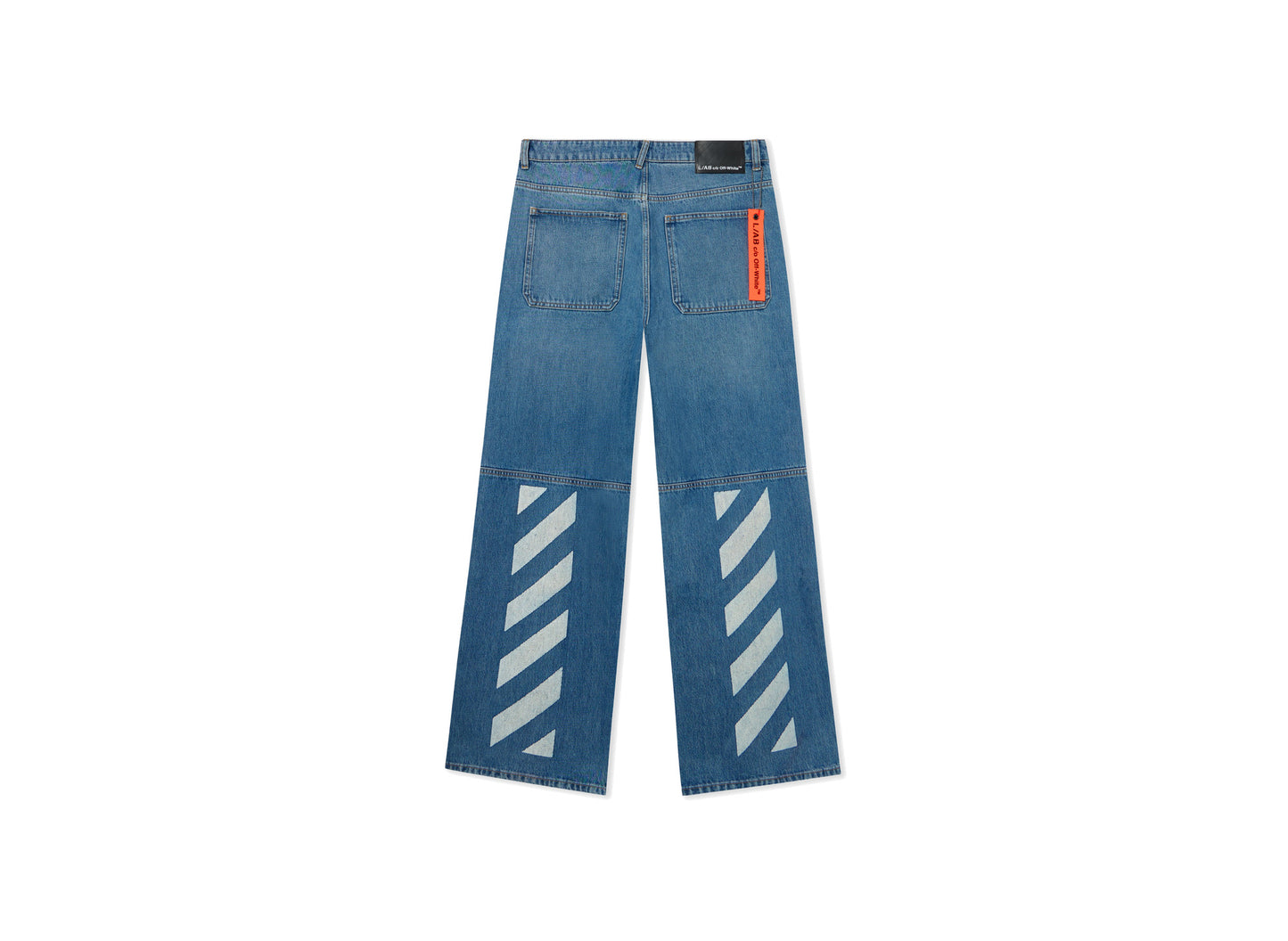 L/AB c/o Off-White Diagonal Carpenter Jeans in Steel Indigo back