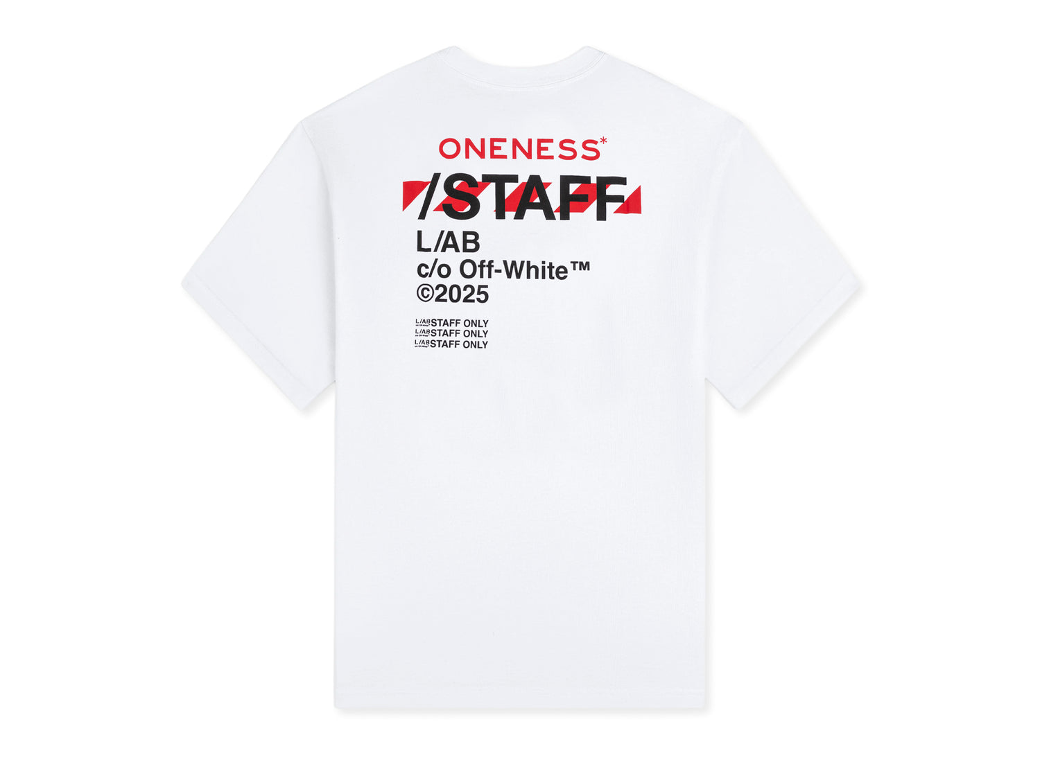 L/AB c/o Off-White™ x ONENESS* Staff Tee in White - view 2