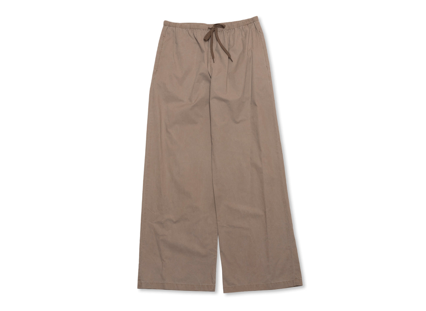 Maison Margiela MM6 Drawstring Washed Cotton Trousers in Brown