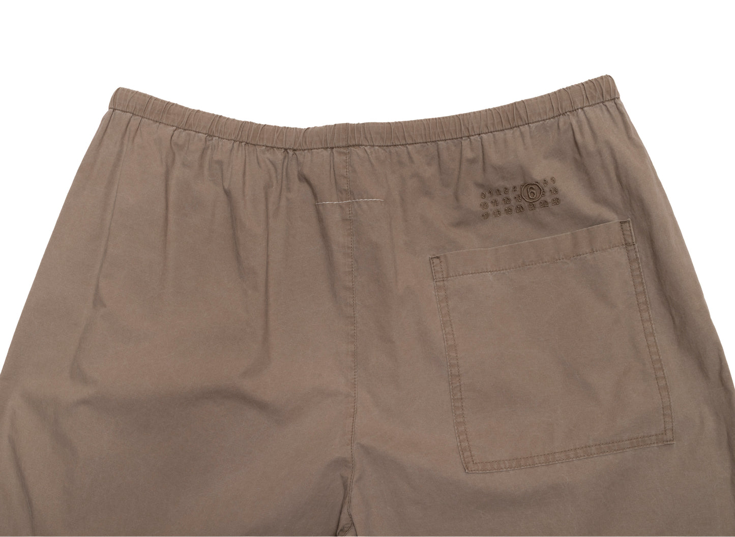 Maison Margiela MM6 Drawstring Washed Cotton Trousers in Brown — view 2