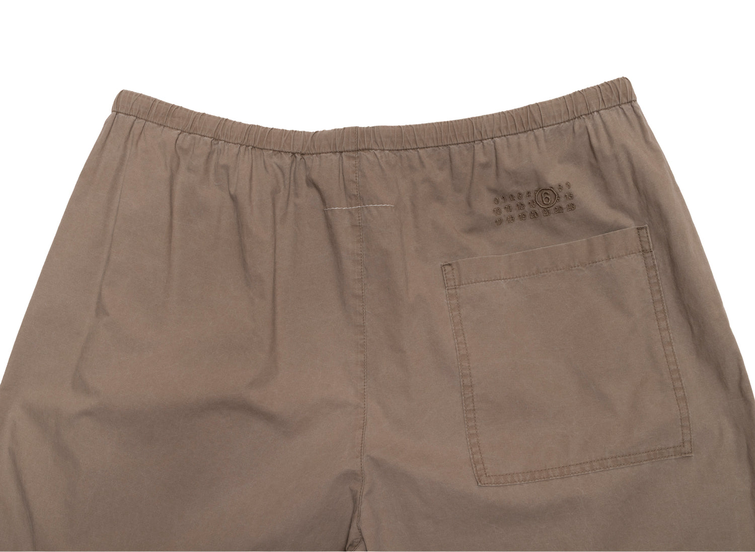 Maison Margiela MM6 Drawstring Washed Cotton Trousers in Brown — view 2