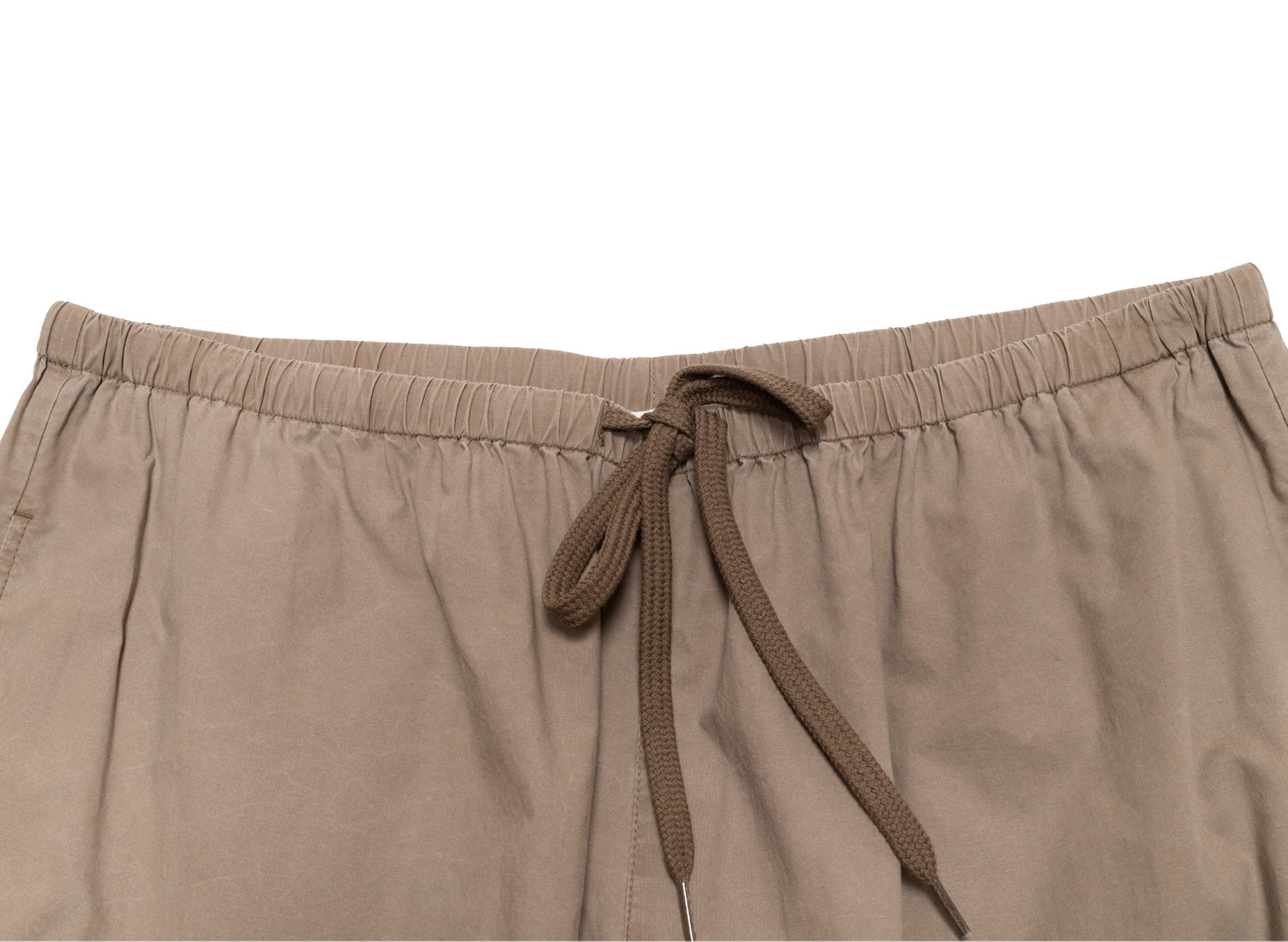 Maison Margiela MM6 Drawstring Washed Cotton Trousers in Brown — view 3