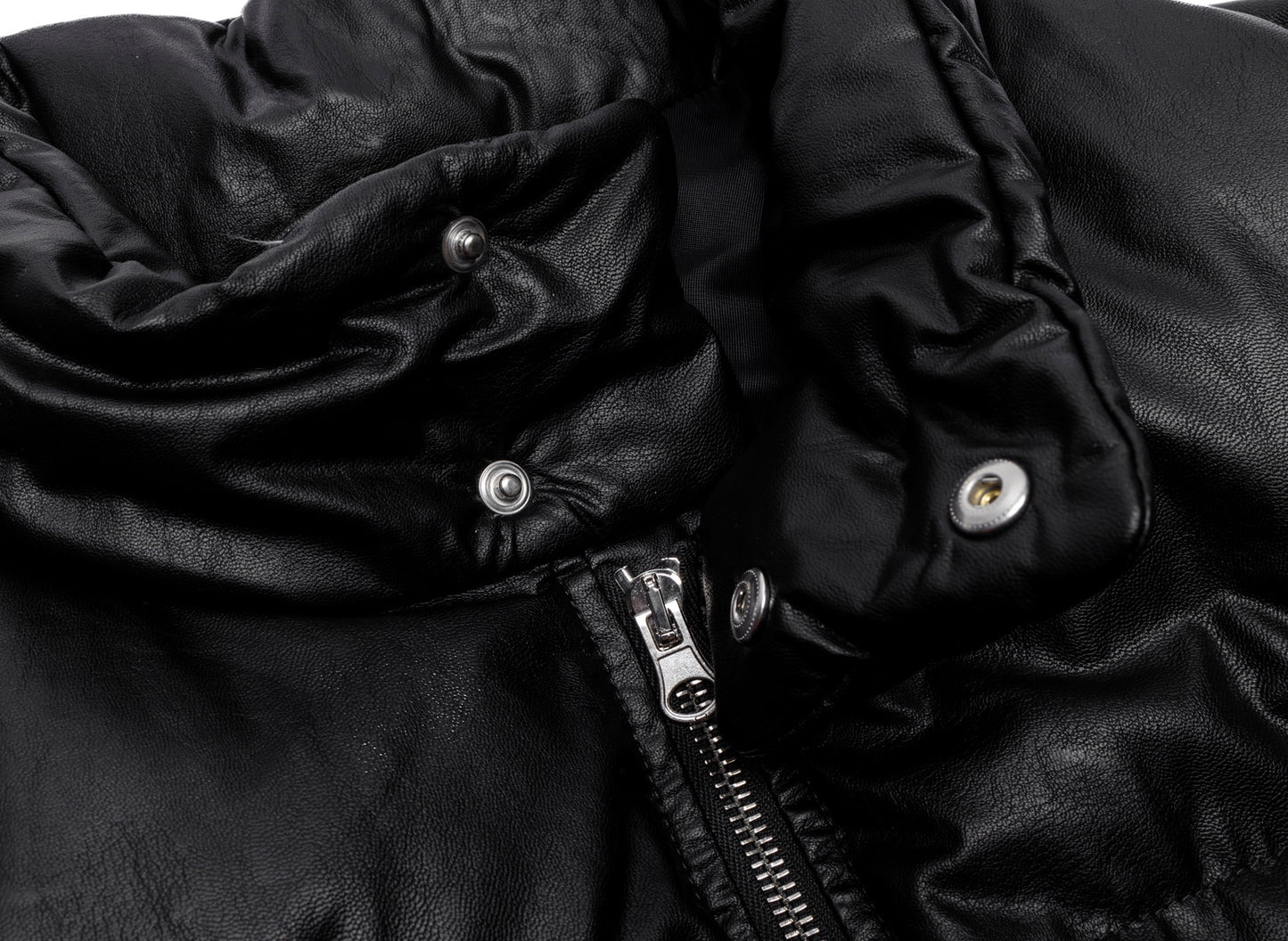 Maison Margiela MM6 Leather Zip Puffer Jacket - view 2