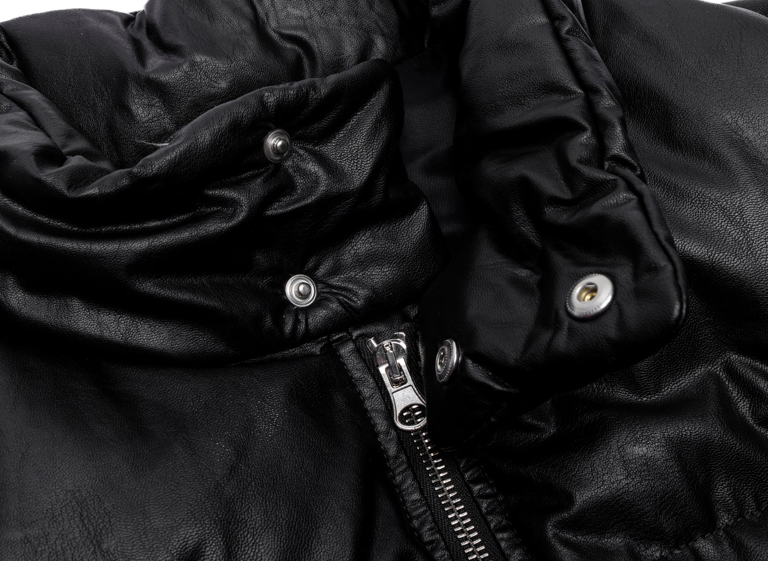 Maison Margiela MM6 Leather Zip Puffer Jacket - view 2