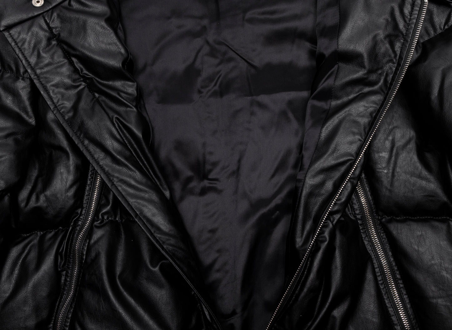 Maison Margiela MM6 Leather Zip Puffer Jacket - view 3