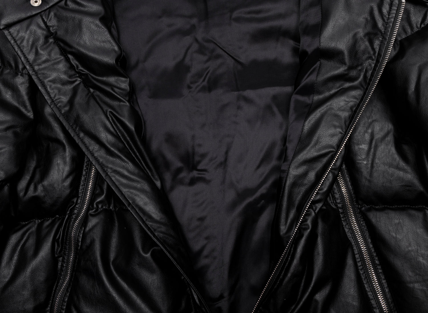 Maison Margiela MM6 Leather Zip Puffer Jacket - view 3
