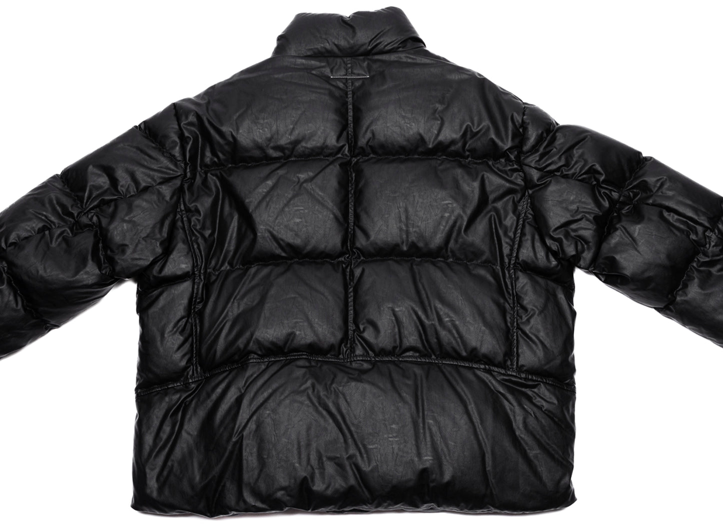 Maison Margiela MM6 Leather Zip Puffer Jacket - view 4