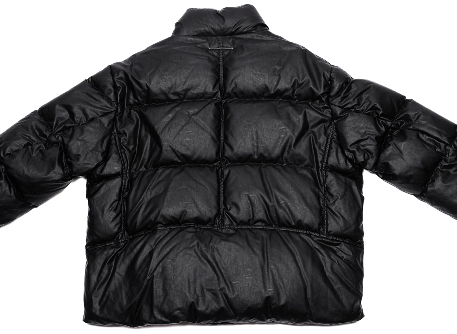 Maison Margiela MM6 Leather Zip Puffer Jacket - view 4