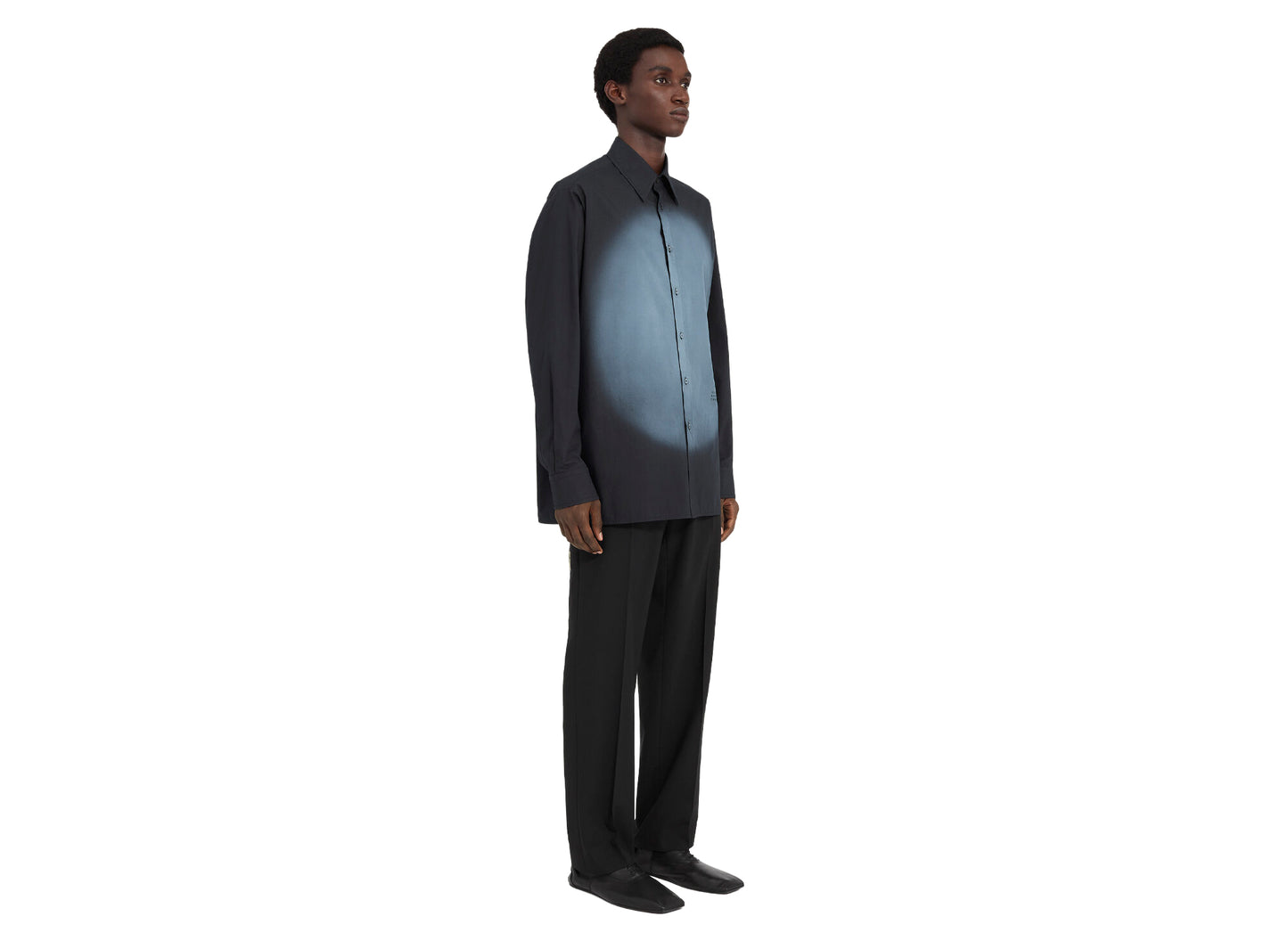 Maison Margiela MM6 Long-sleeved Spray Print Shirt in Anthracite — view 2