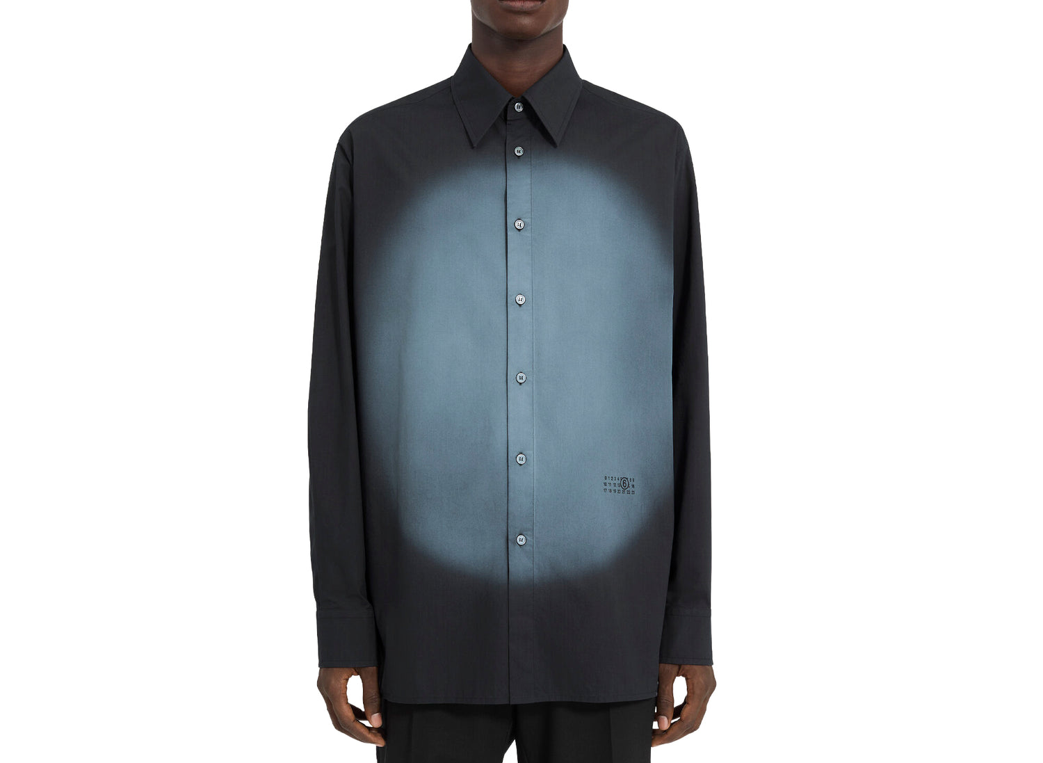 Maison Margiela MM6 Long-sleeved Spray Print Shirt in Anthracite — view 4