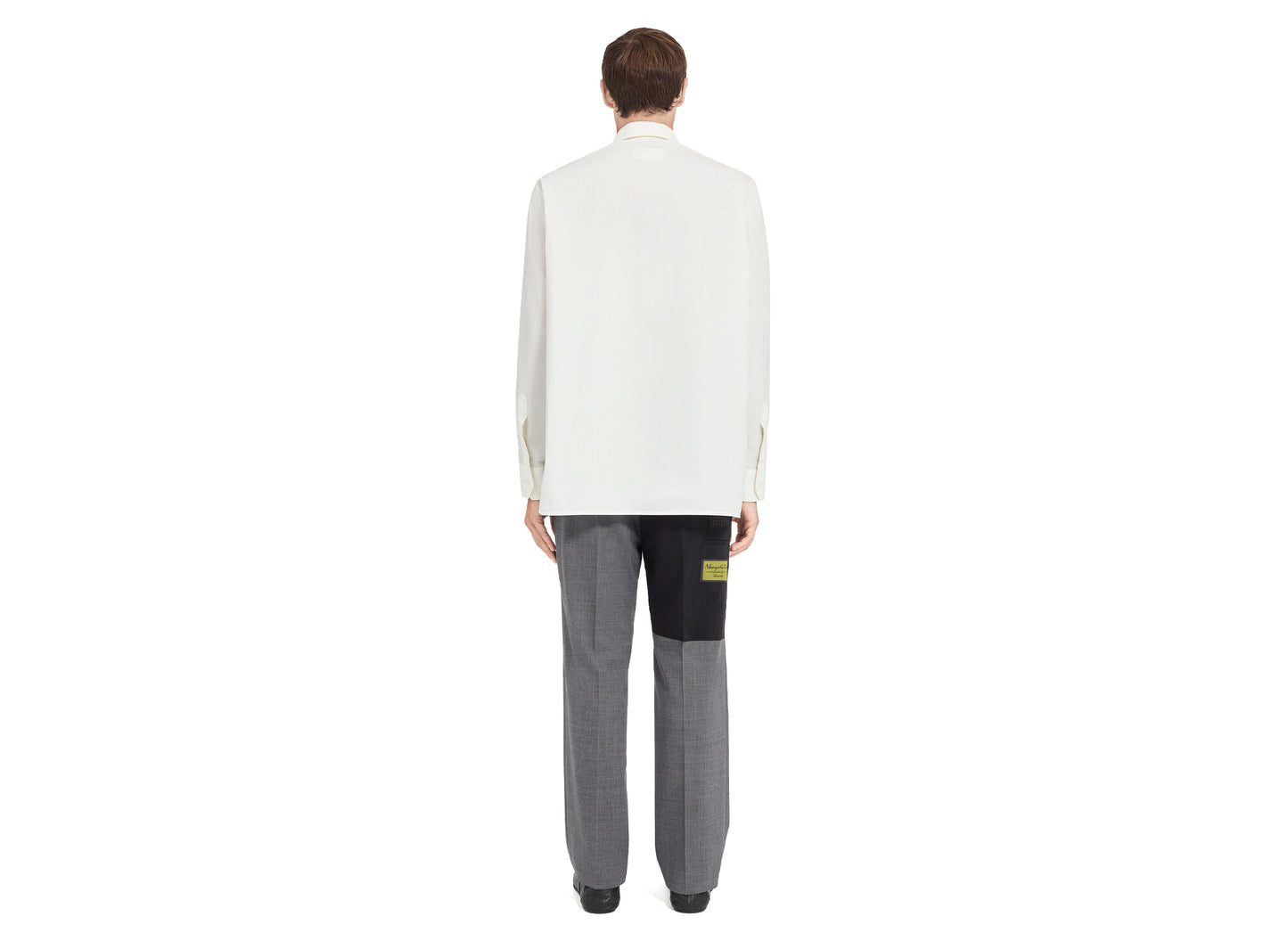 Maison Margiela MM6 Long-sleeved Spray Print Shirt in White — view 3