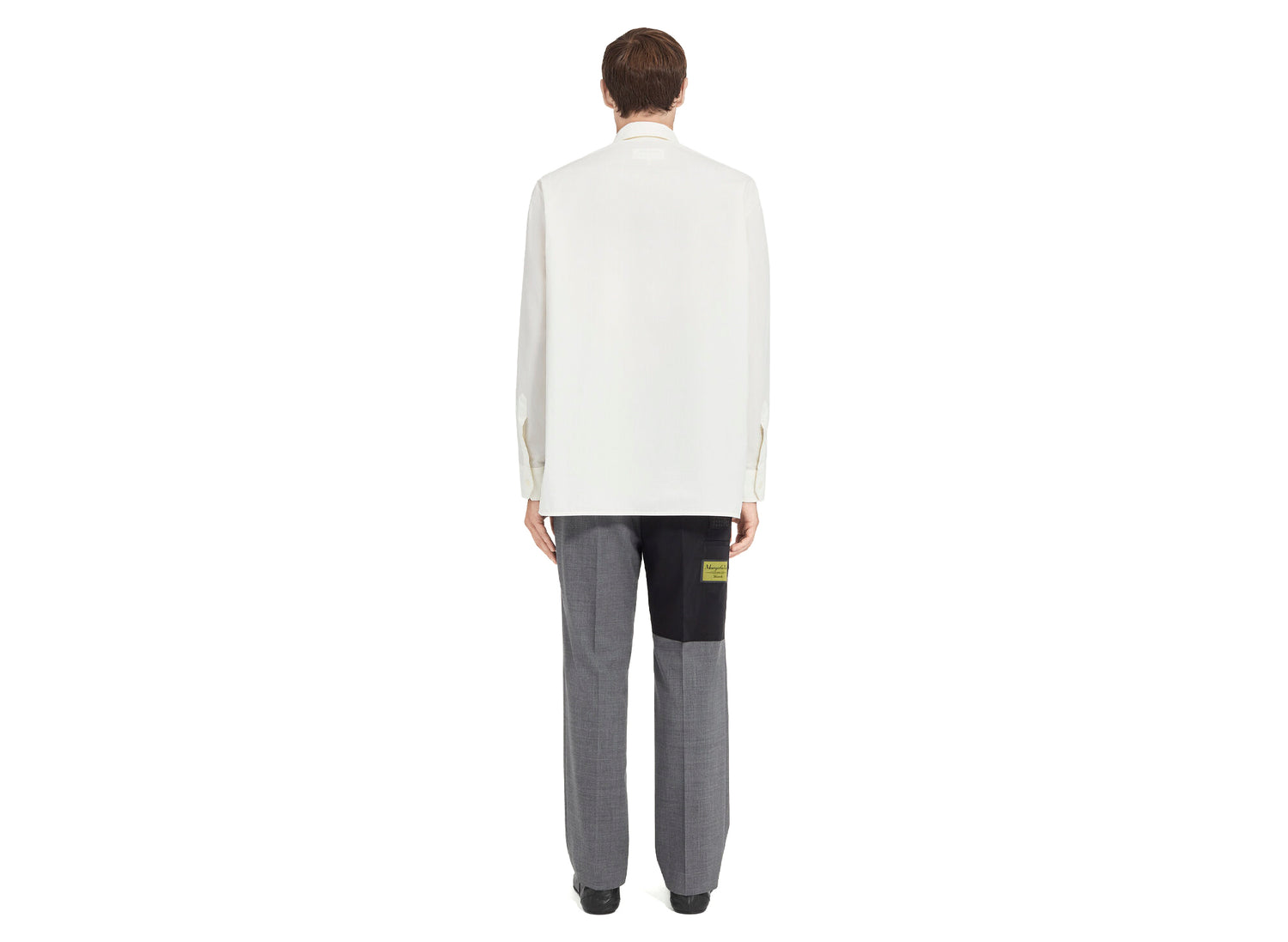 Maison Margiela MM6 Long-sleeved Spray Print Shirt in White — view 3