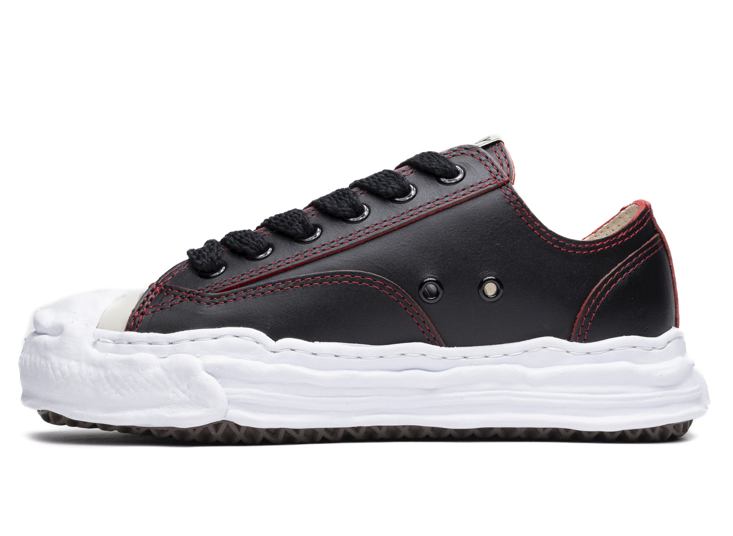 Maison Mihara Yasuhiro Leather Peterson Low in Black - view 3