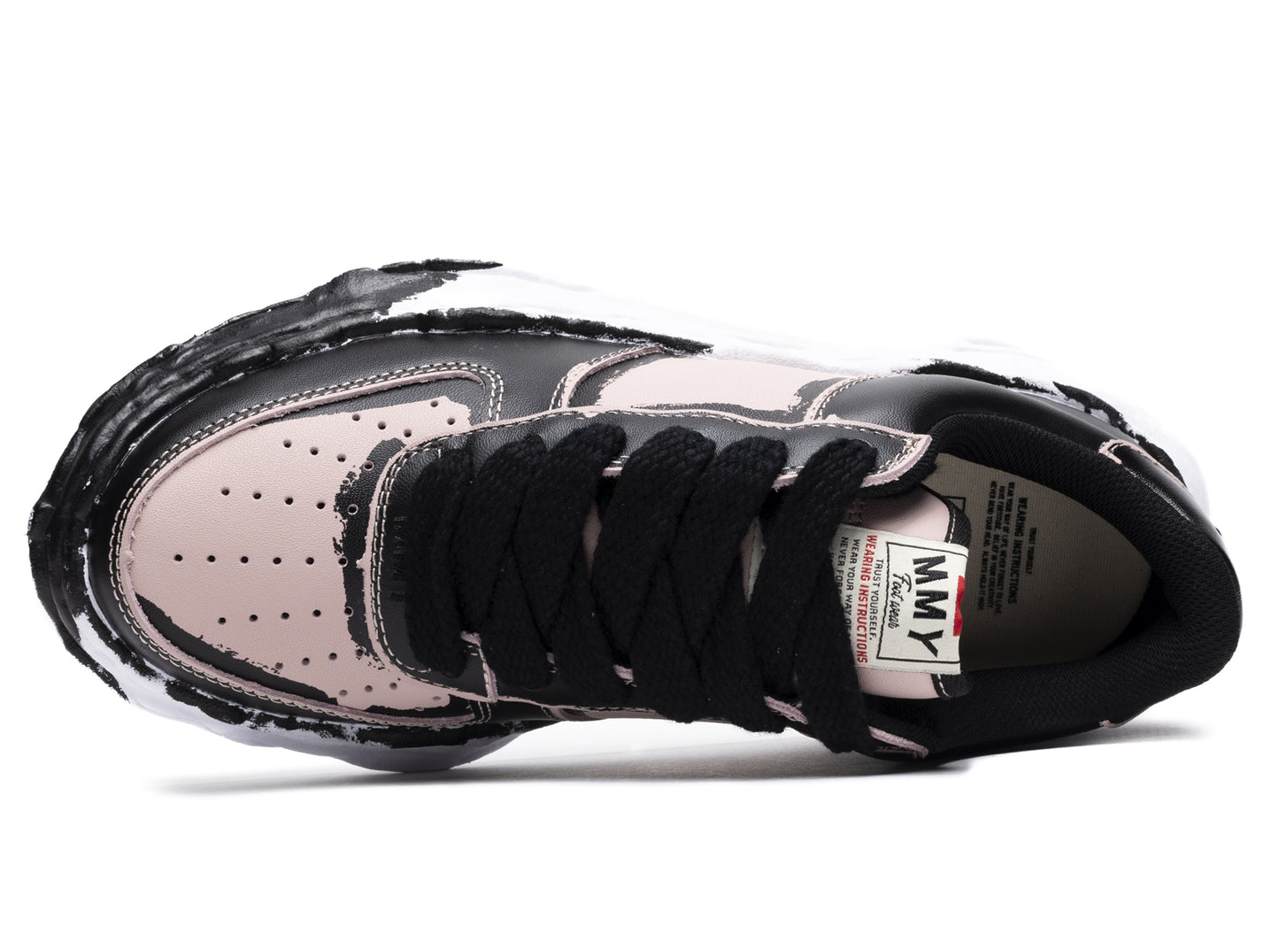 Maison Mihara Yasuhiro Leather Wayne Low in Black/Pink - view 4
