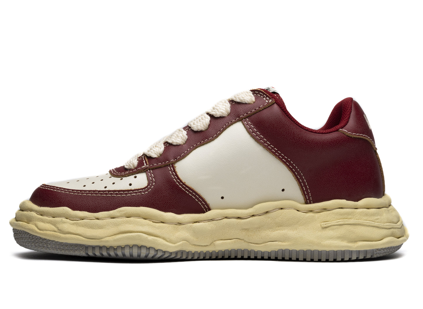 Maison Mihara Yasuhiro Leather Wayne Low 'Red/White' - view 3