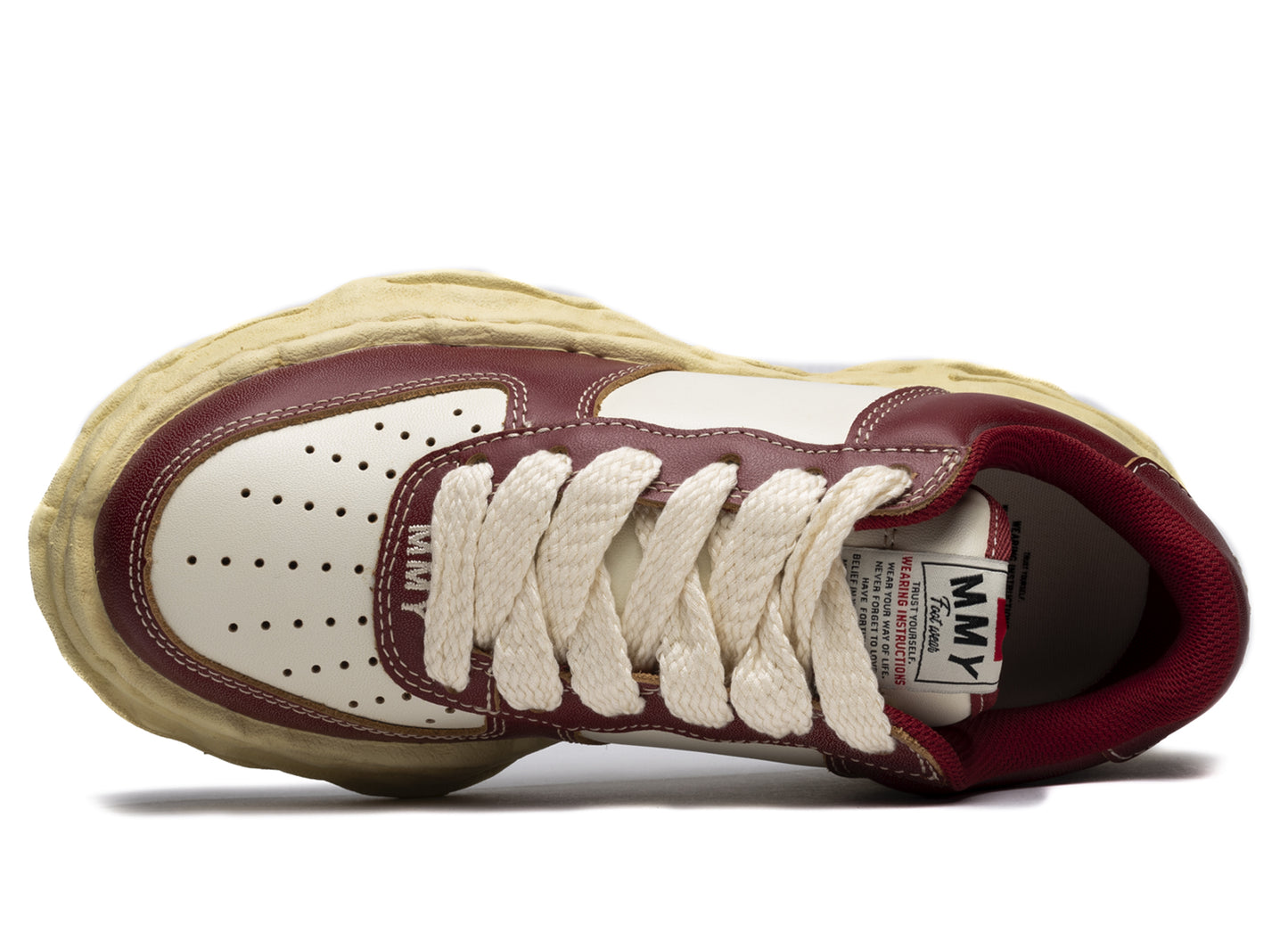 Maison Mihara Yasuhiro Leather Wayne Low 'Red/White' - view 4
