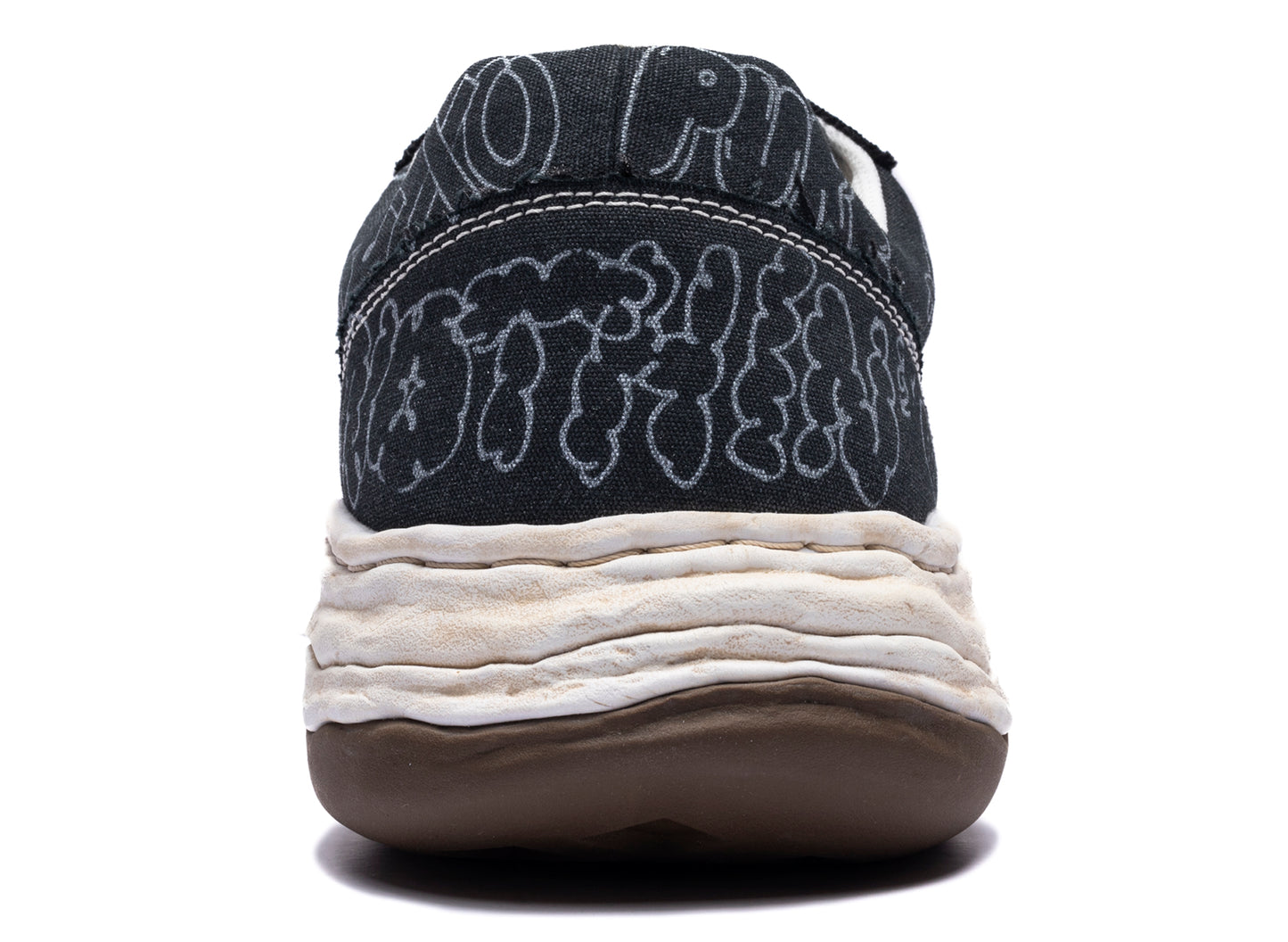Maison Mihara Yasuhiro "OLIVER" OG Sole Graffiti Printed Canvas in Black — view 2