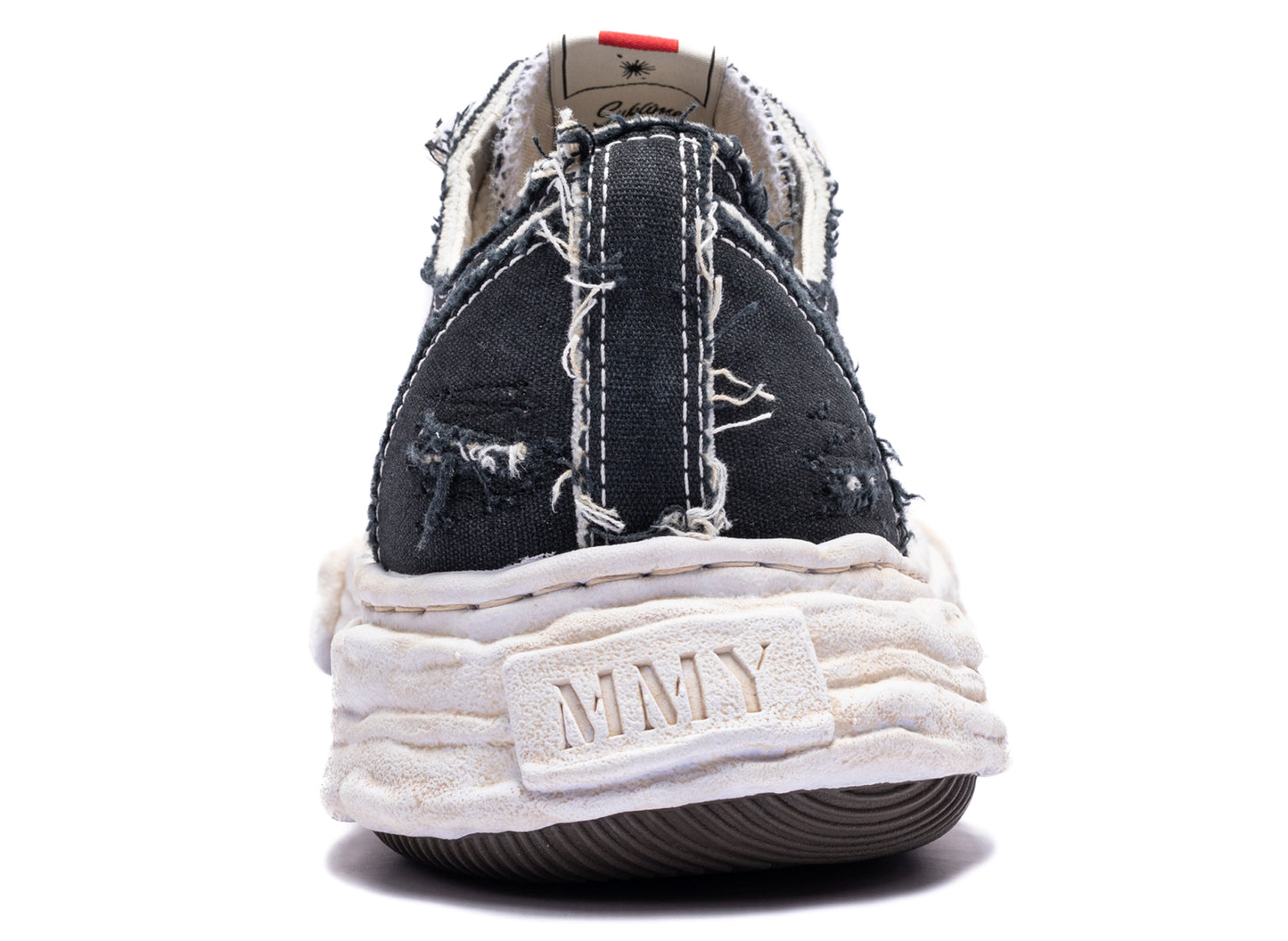 Maison Mihara Yasuhiro "PETERSON23" OG Sole Ripped Overdye Canvas in Black — view 2