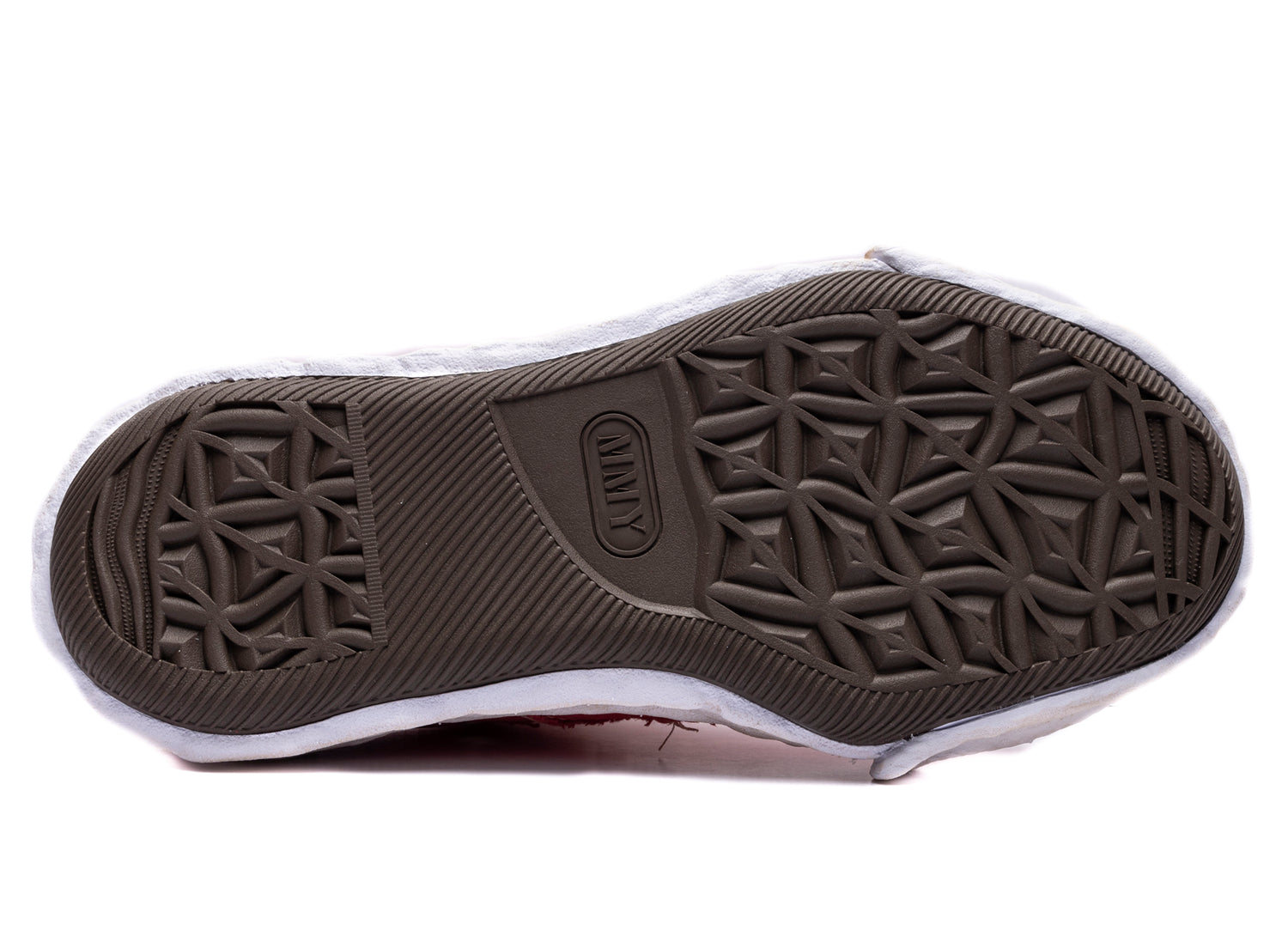 Maison Mihara Yasuhiro "PETERSON23" OG Sole Ripped Overdye Canvas in Red — view 5