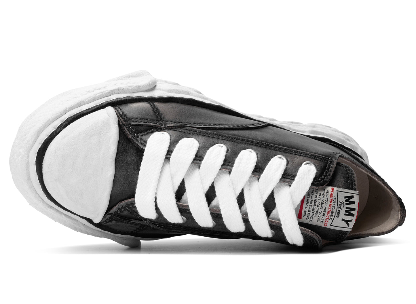 Maison Mihara Yasuhiro "PETERSON23" OG Sole Vintage Leather Effect in Black — view 4