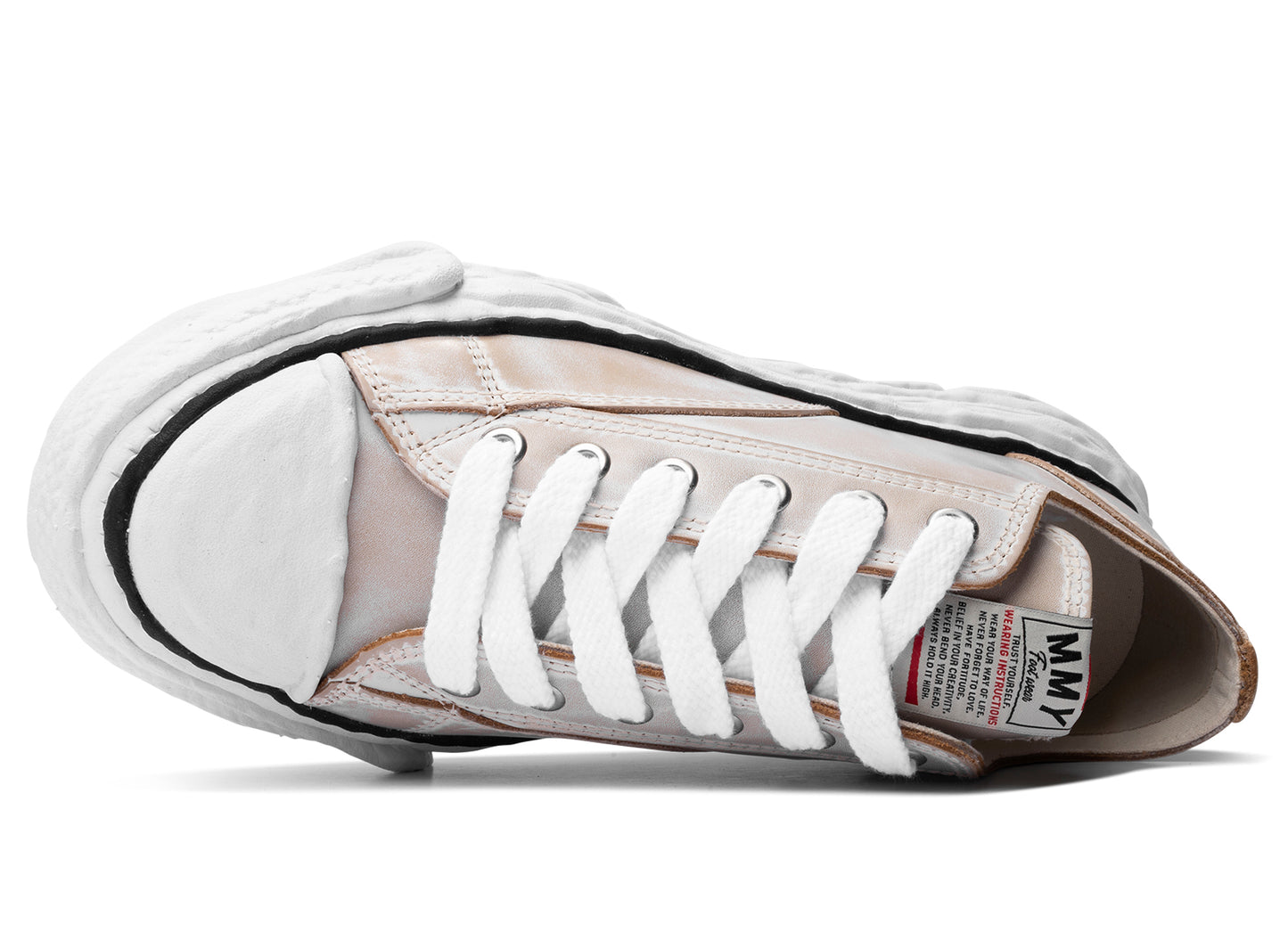 Maison Mihara Yasuhiro "PETERSON23" OG Sole Vintage Leather Effect in White — view 4