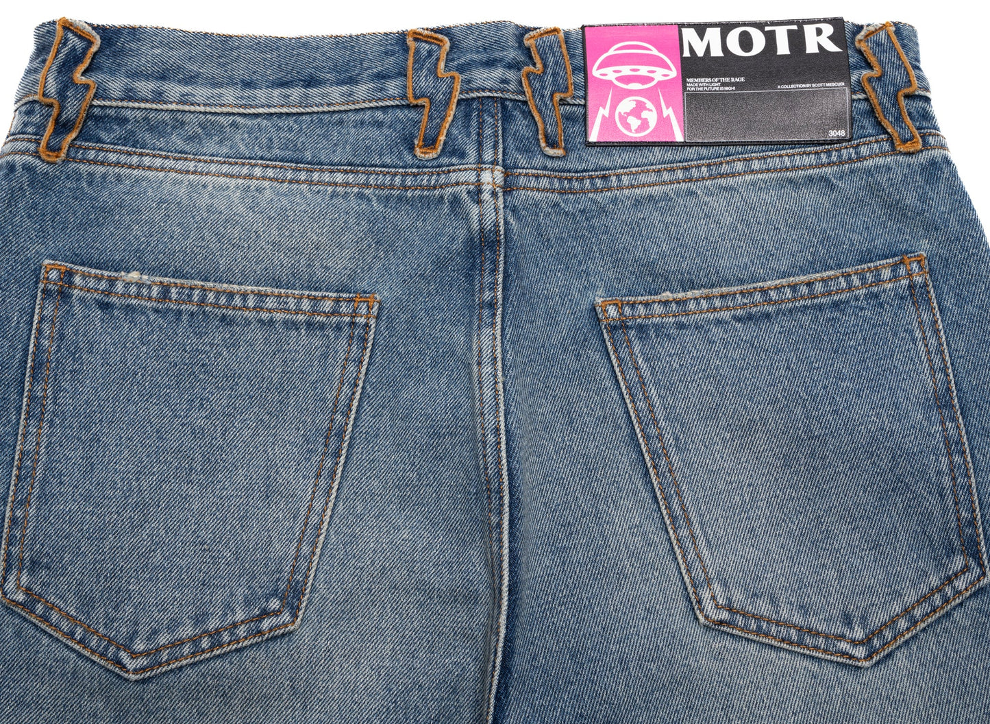 Members of the Rage Denim Distressed Flare Jeans - view 2