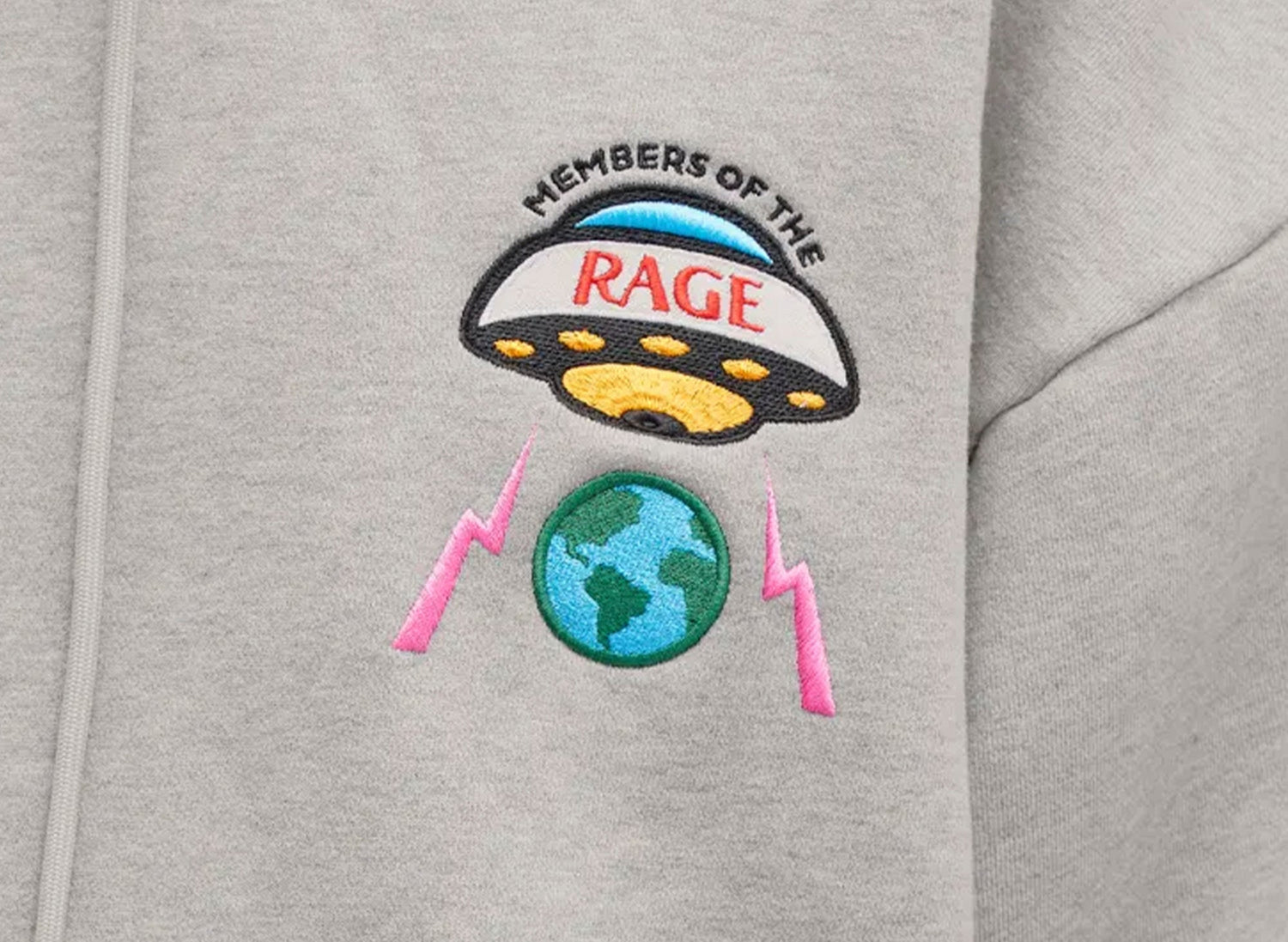 Members Of The Rage Distressed Small Logo Hoodie in Grey - view 2