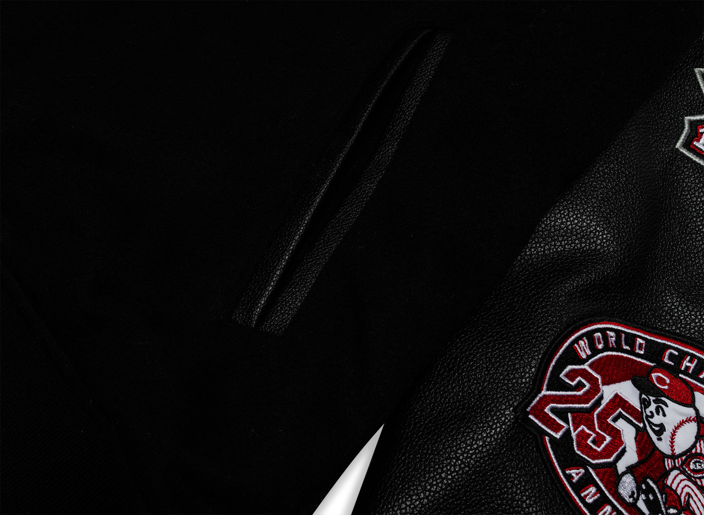 Mitchell & Ness MLB Blackout Collection Cincinnati Reds Varsity Jacket — view 3