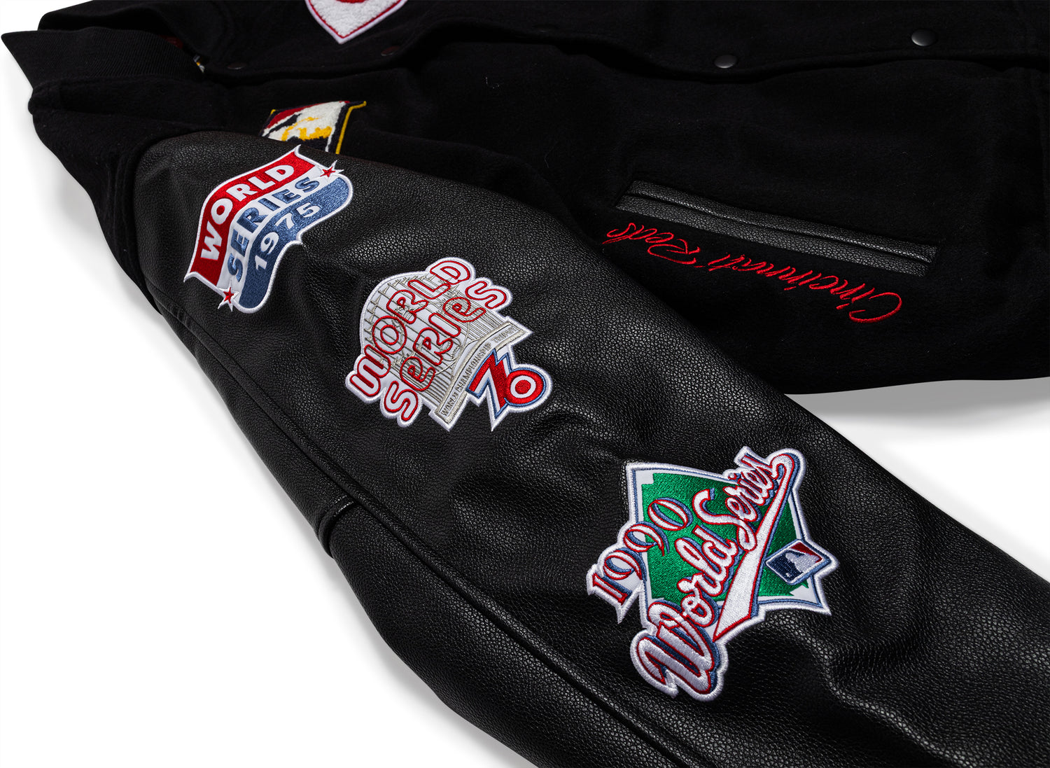 Mitchell & Ness MLB Blackout Collection Cincinnati Reds Varsity Jacket — view 6