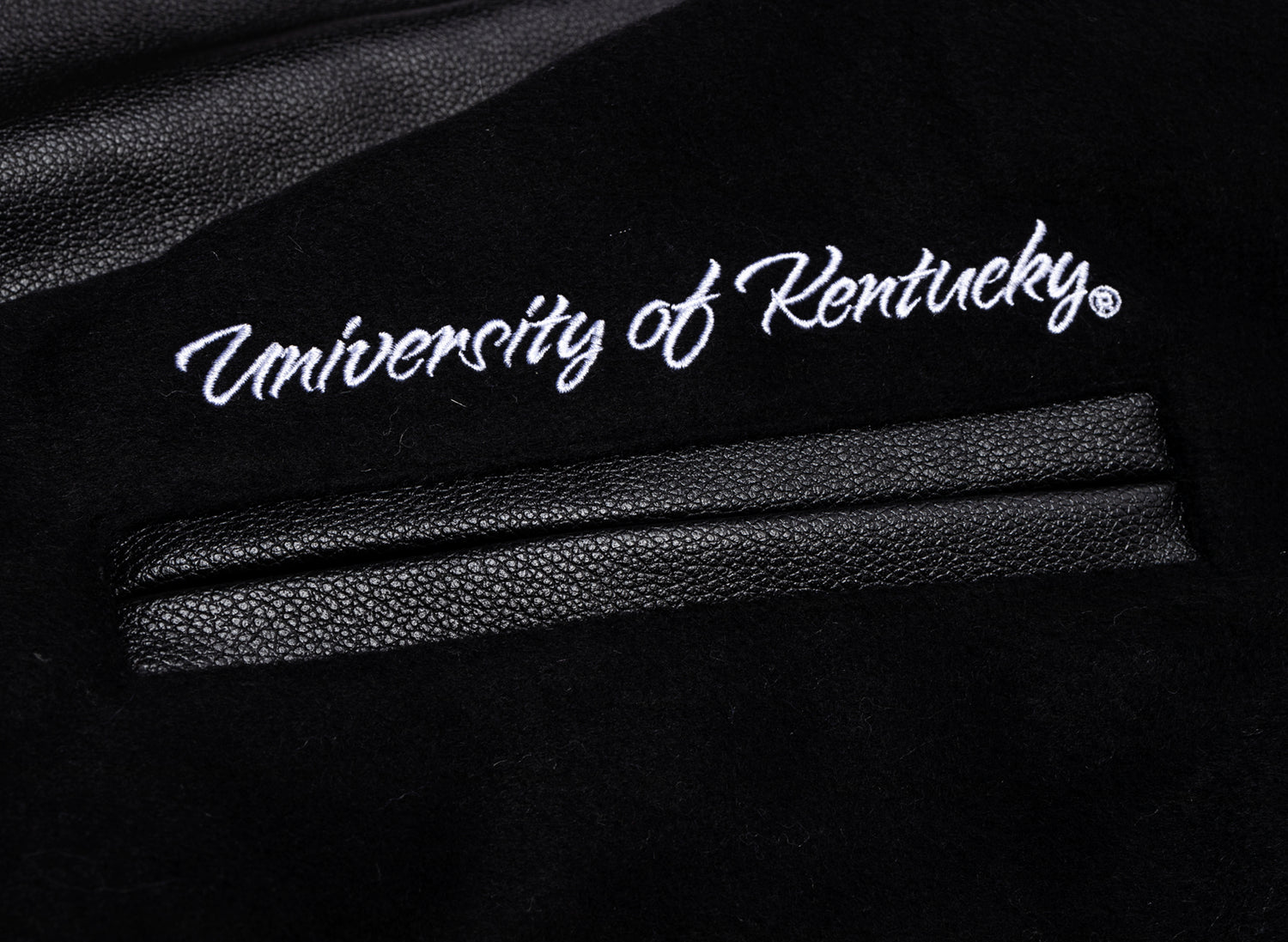 Mitchell & Ness NCAA Blackout Collection Kentucky Wildcats Varsity Jacket - view 3