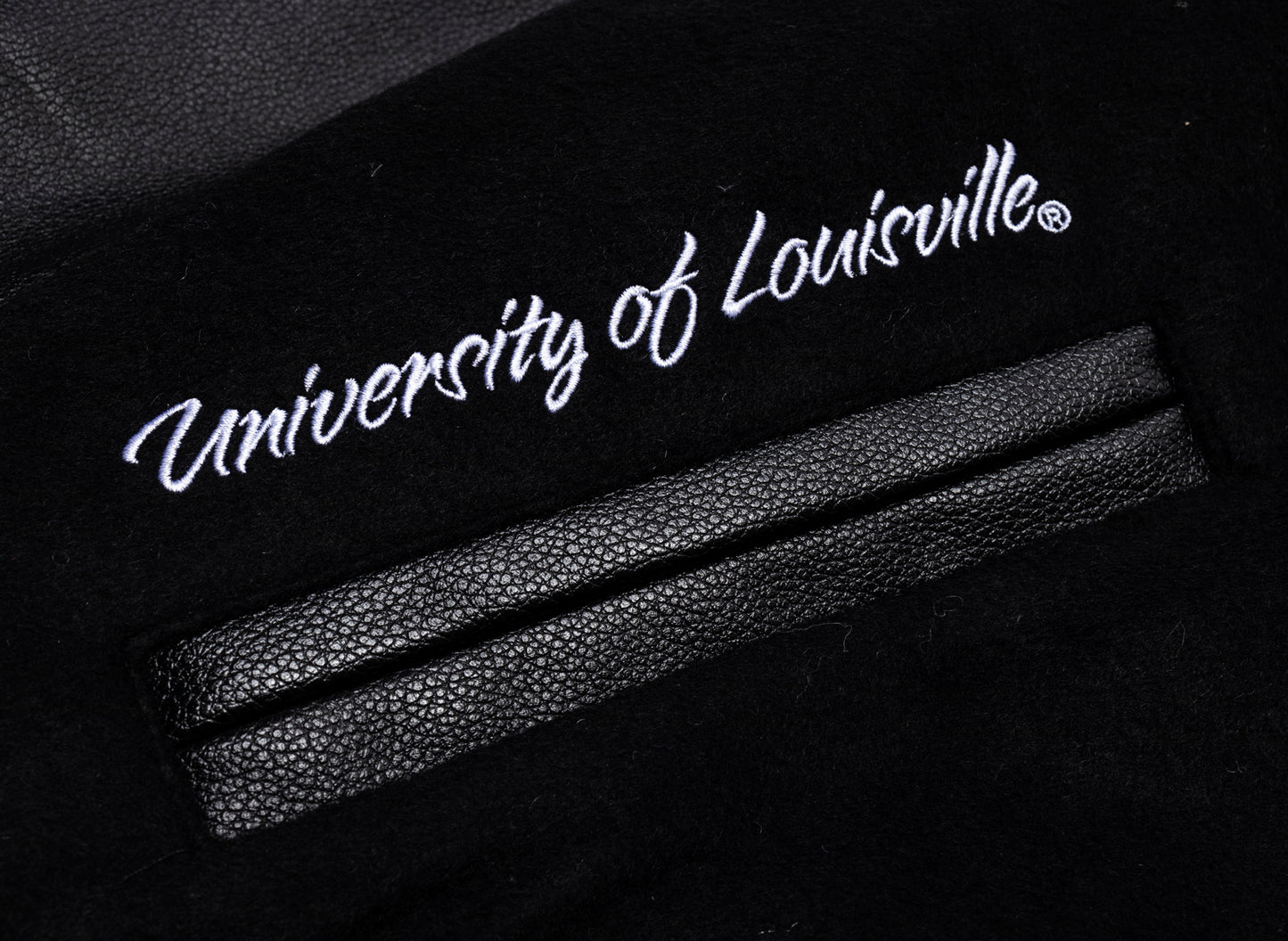 Mitchell & Ness NCAA Blackout Collection Louisville Cardinals Varsity Jacket - view 3
