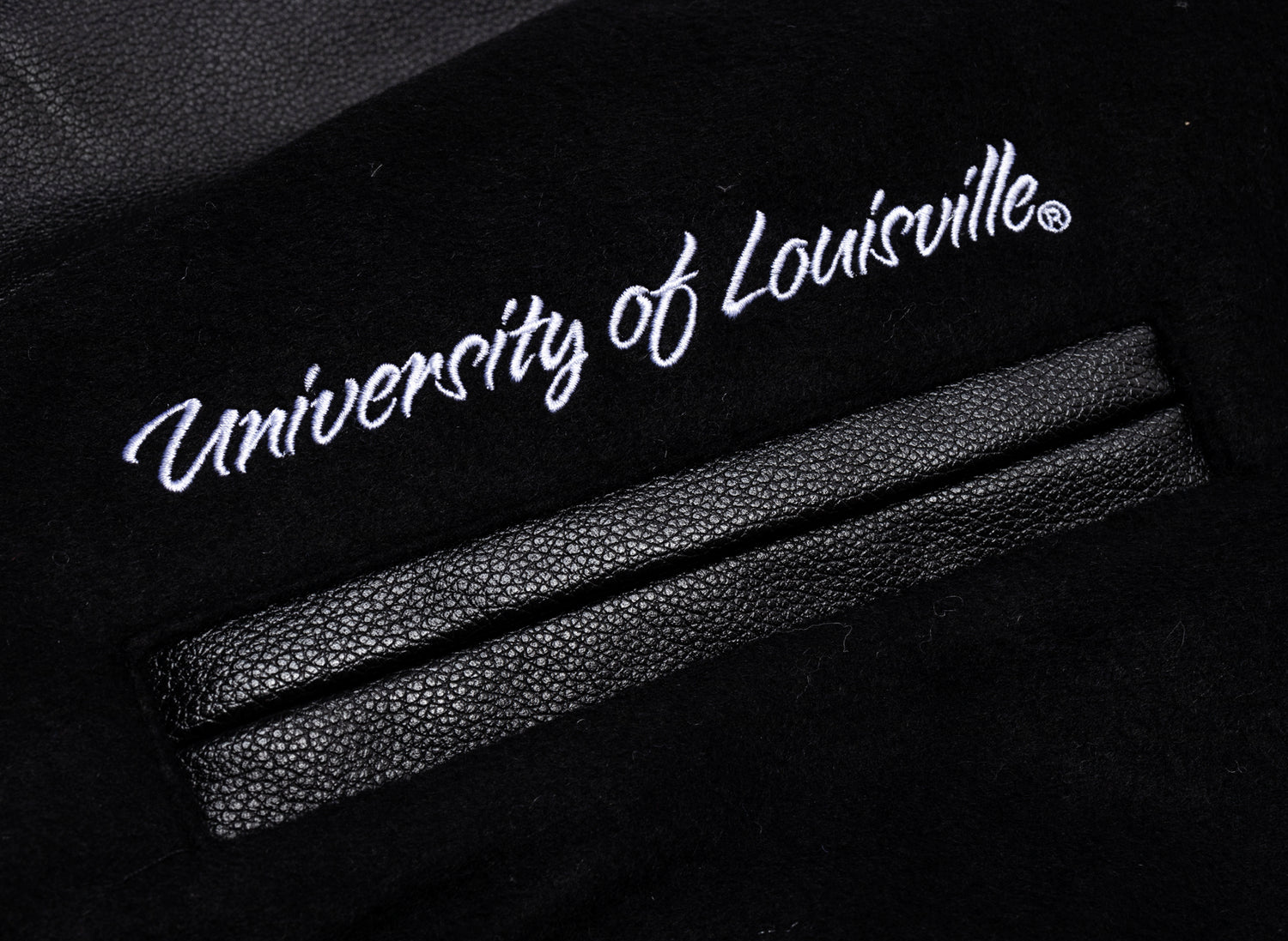 Mitchell & Ness NCAA Blackout Collection Louisville Cardinals Varsity Jacket - view 3