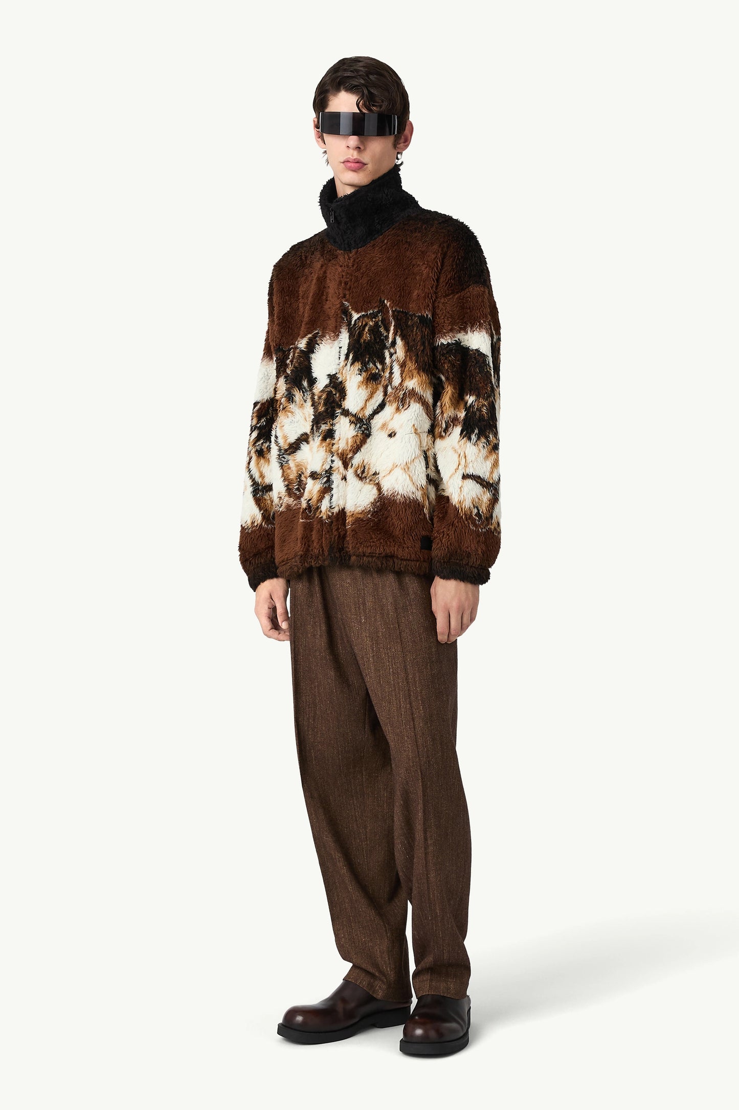 MM6 Maison Margiela Horse Portrait Fleece angled model view