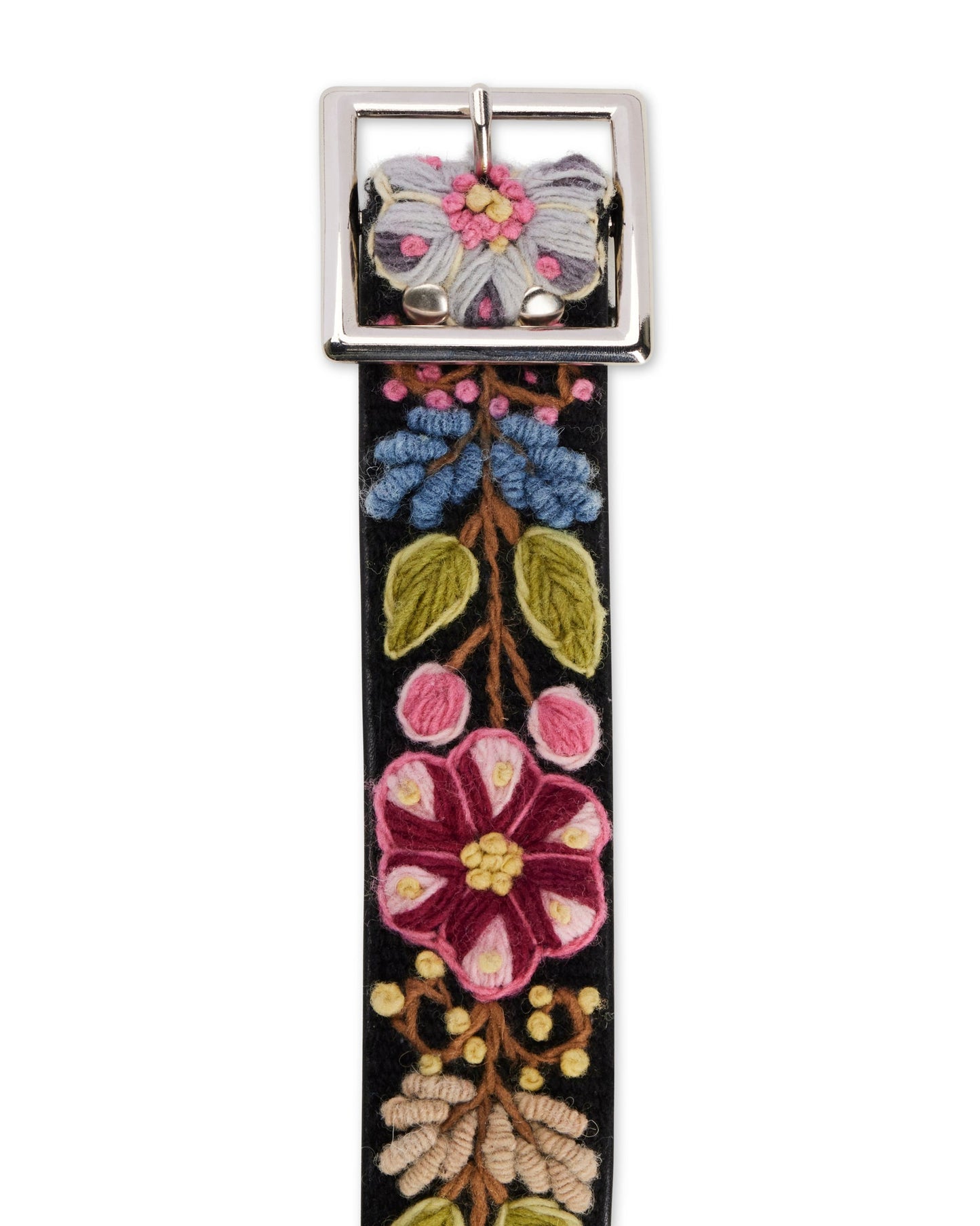 Nahmias Crochet Floral Belt in Black