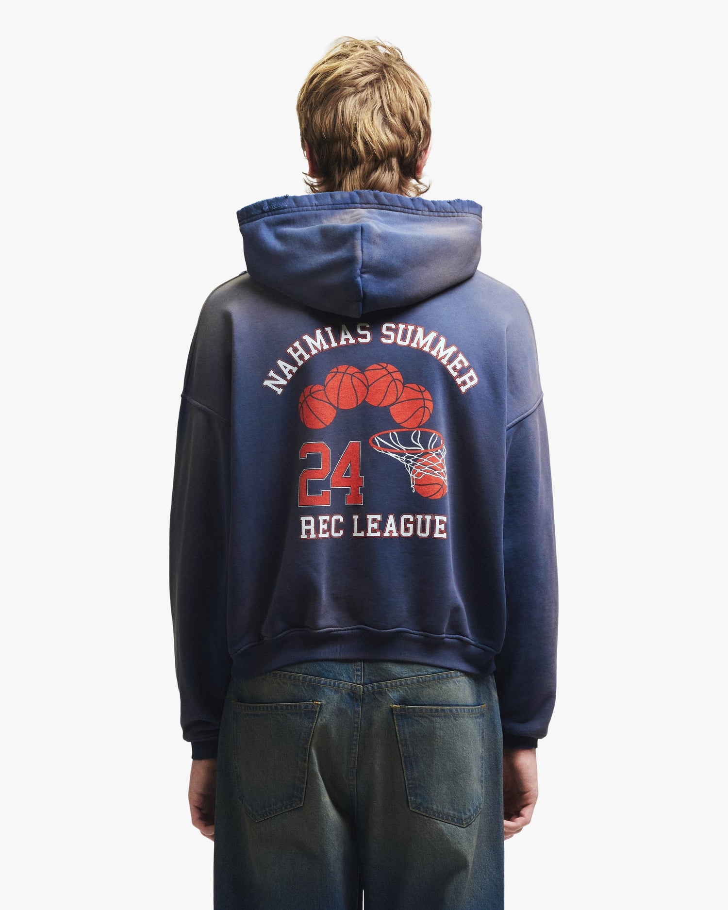 Nahmias Rec League Classic Thrashed Hoodie in Thrashed Navy