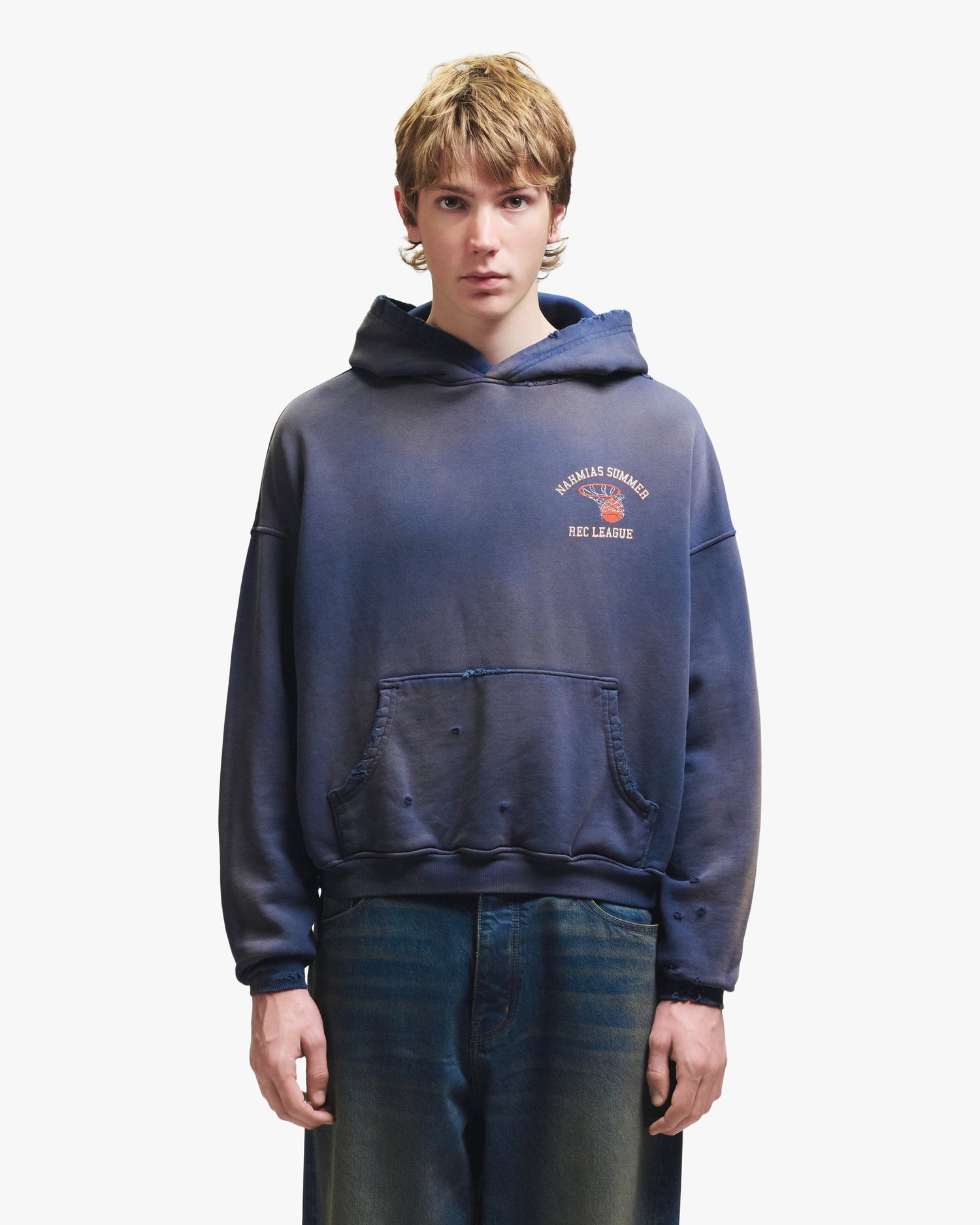 Nahmias Rec League Classic Thrashed Hoodie in Thrashed Navy