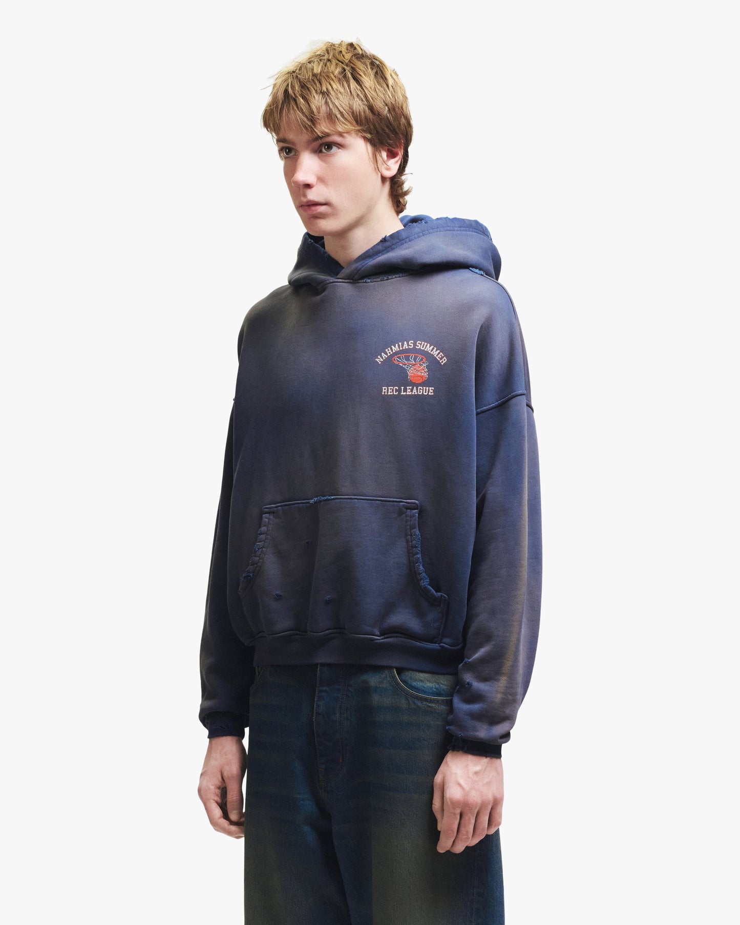 Nahmias Rec League Classic Thrashed Hoodie in Thrashed Navy