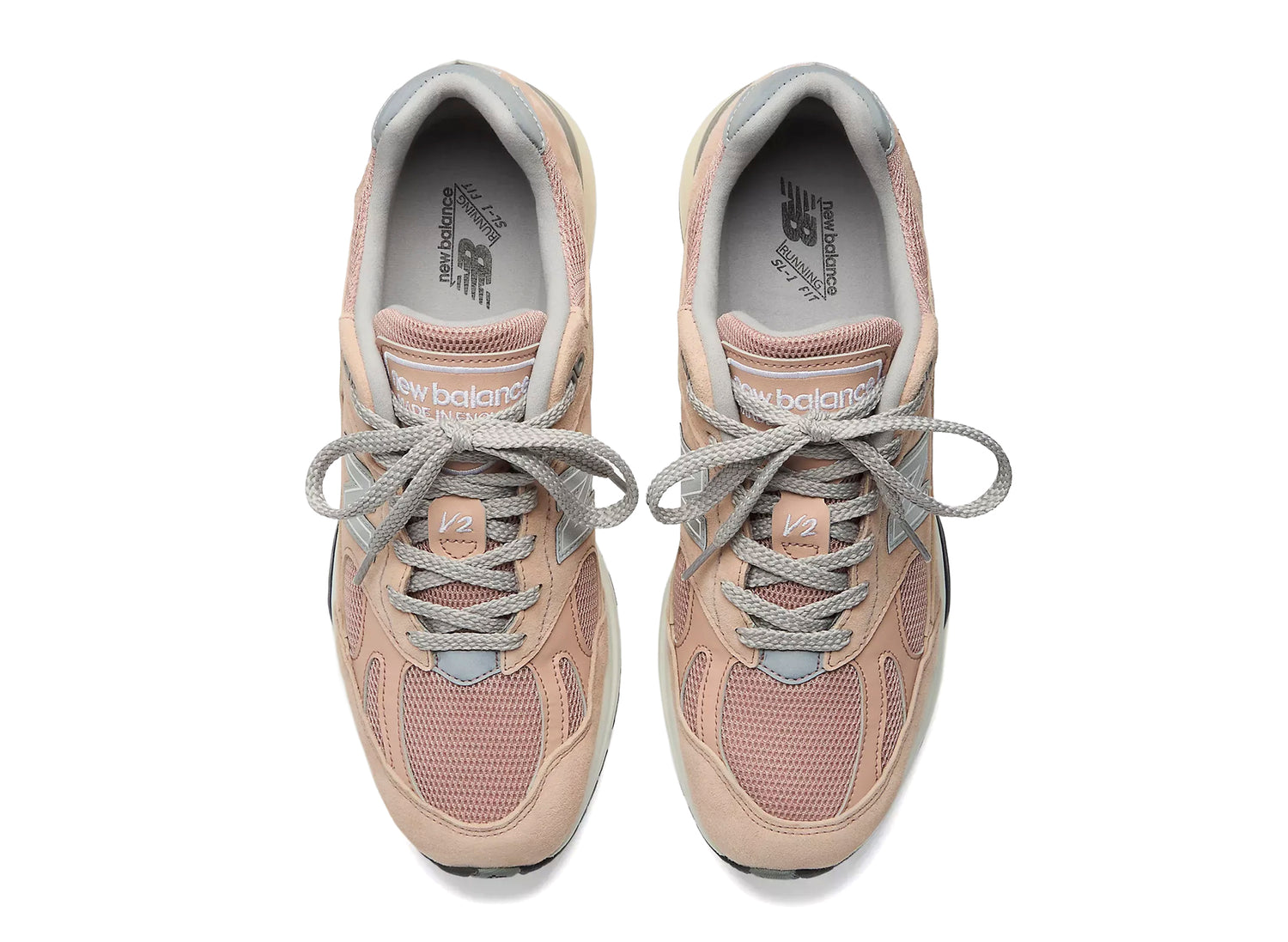 New Balance 991v2 Made in UK in Mahogany Rose - view 3