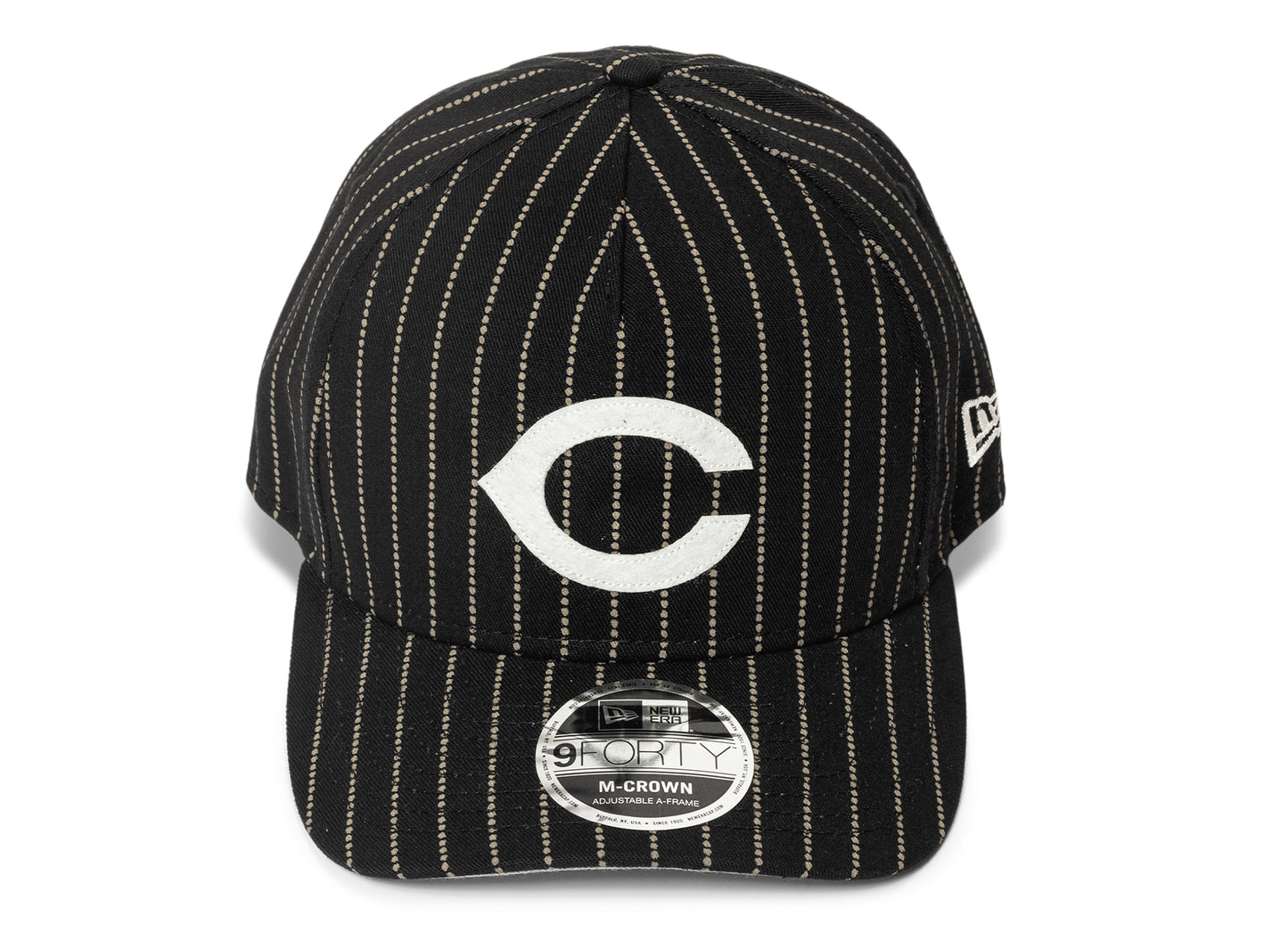 New Era Dotted Pinstripe Chicago Cubs Strapback Hat