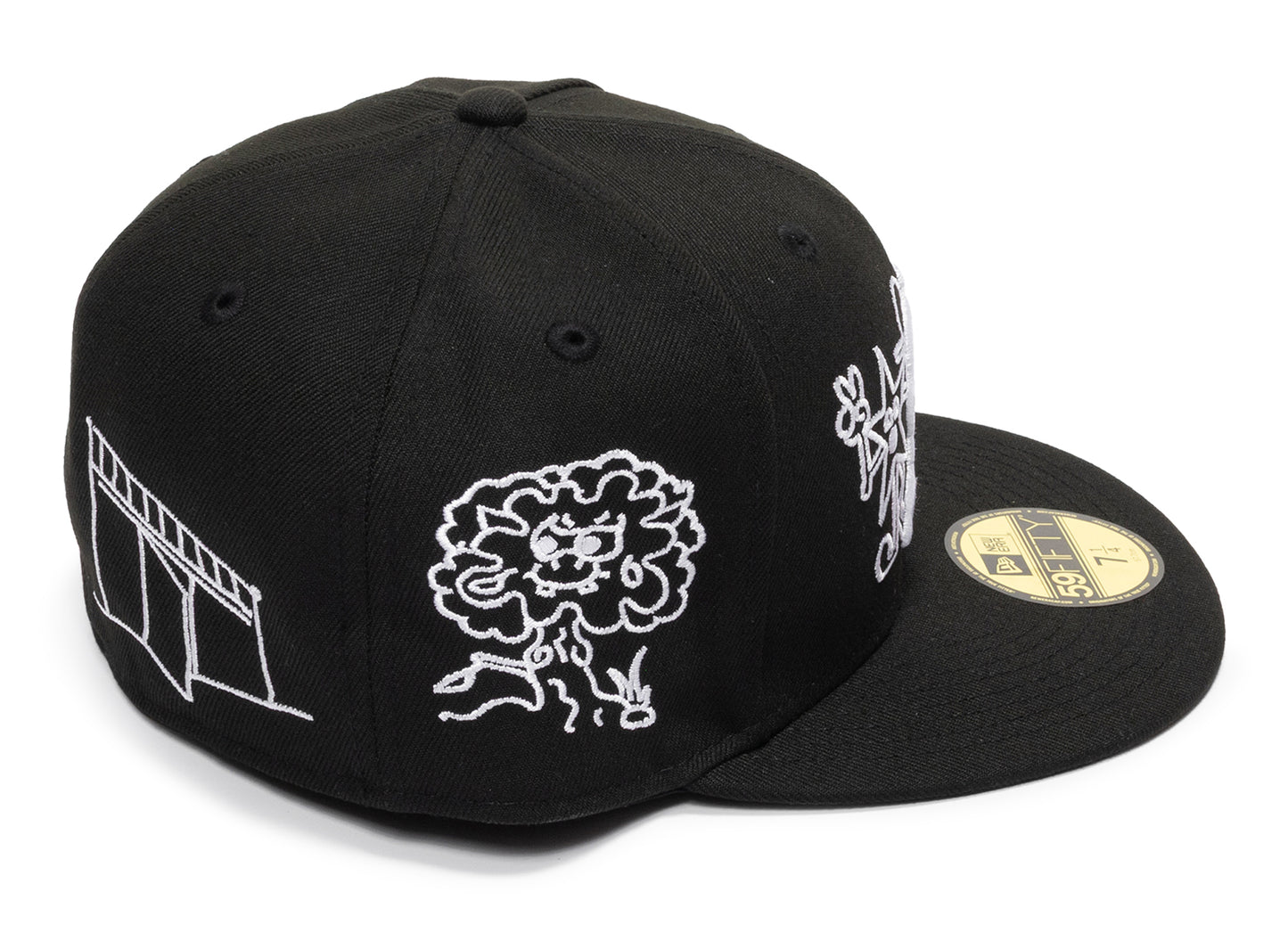 New Era Mora 59Fifty Fitted Hat in Black and Peach — view 3