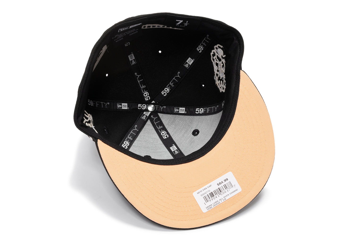 New Era Mora 59Fifty Fitted Hat in Black and Peach — view 4