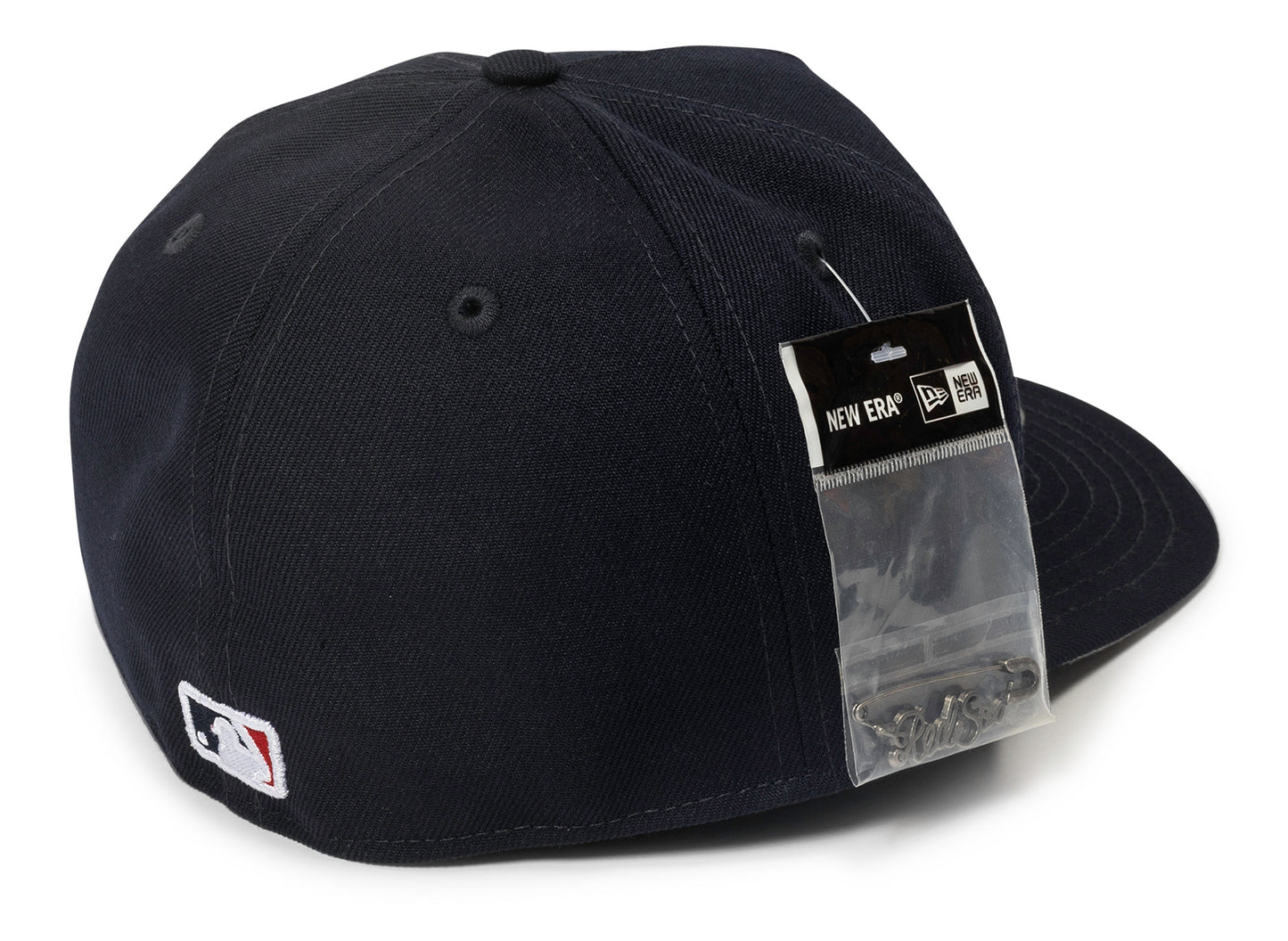 New Era Script Safety Pin Boston Red Socks Fitted Hat - view 2