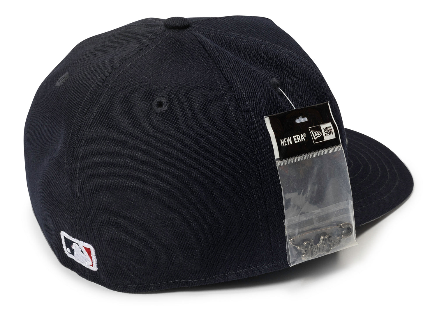 New Era Script Safety Pin Boston Red Socks Fitted Hat - view 2