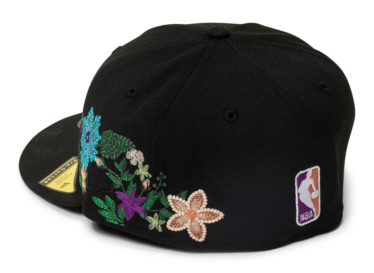New Era Tonal Florals Los Angeles Lakers Fitted Hat in Black - view 2