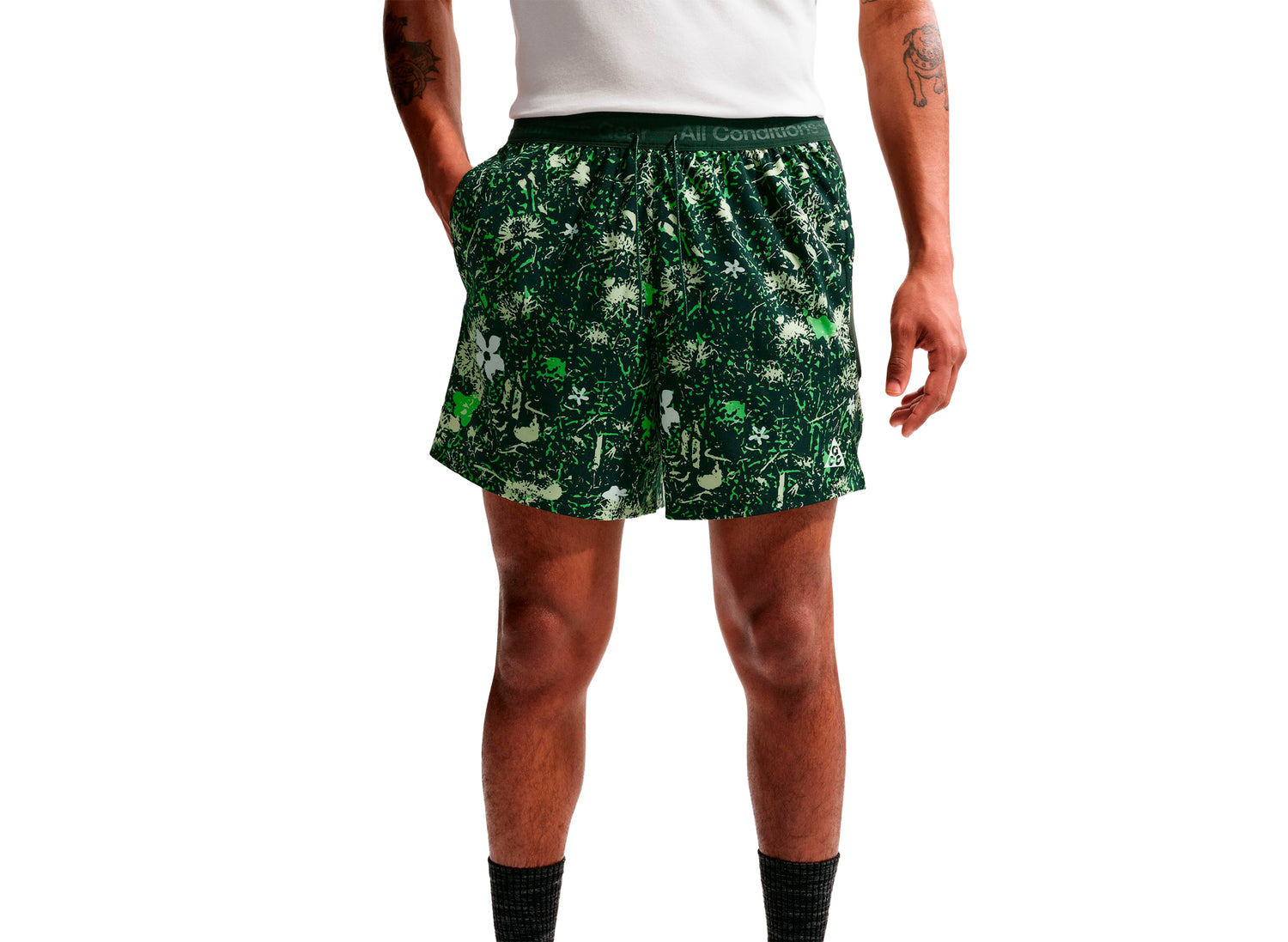 Nike ACG "Second Sunrise" Dri-FIT Trail Running Shorts in Mean Green — view 3