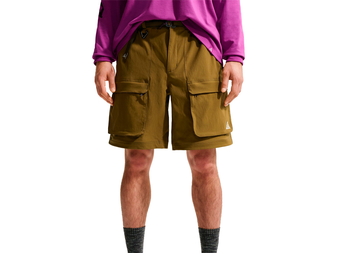 Nike ACG "Smith Summit" Zip Cargo Pants in Olive Flak — view 4