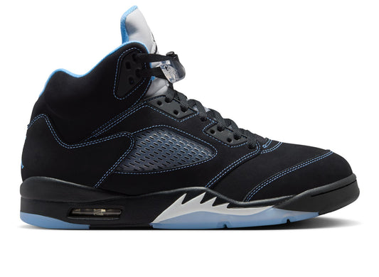 Air Jordan 5 Retro in Schwarz / University Blue