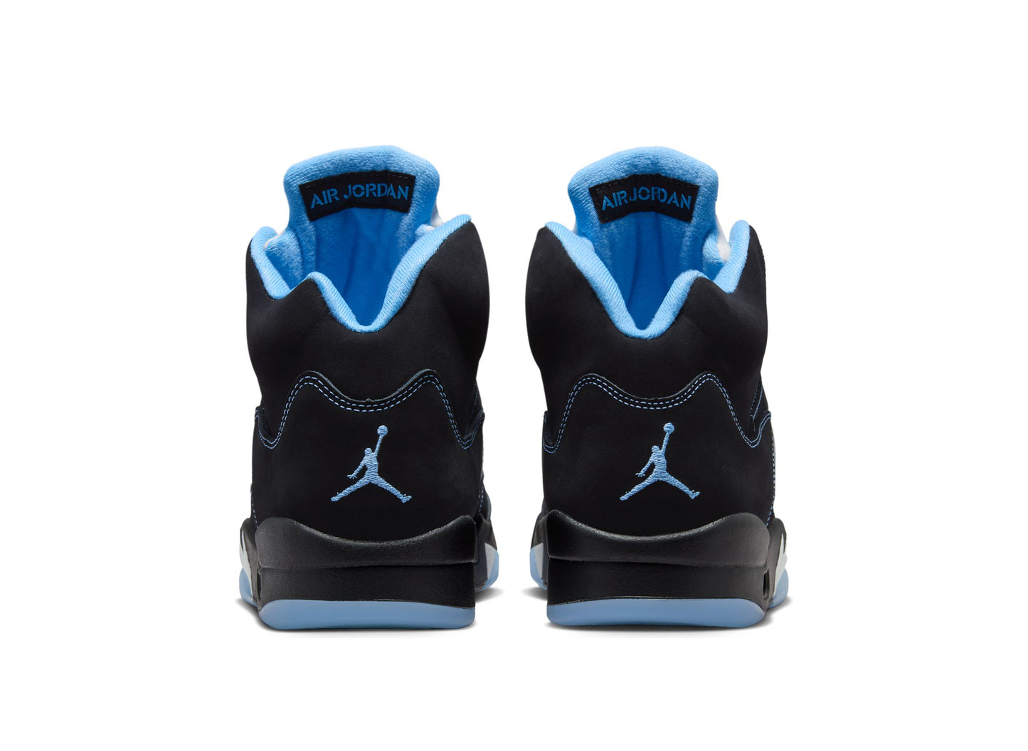 Air Jordan 5 Retro in Schwarz / University Blue