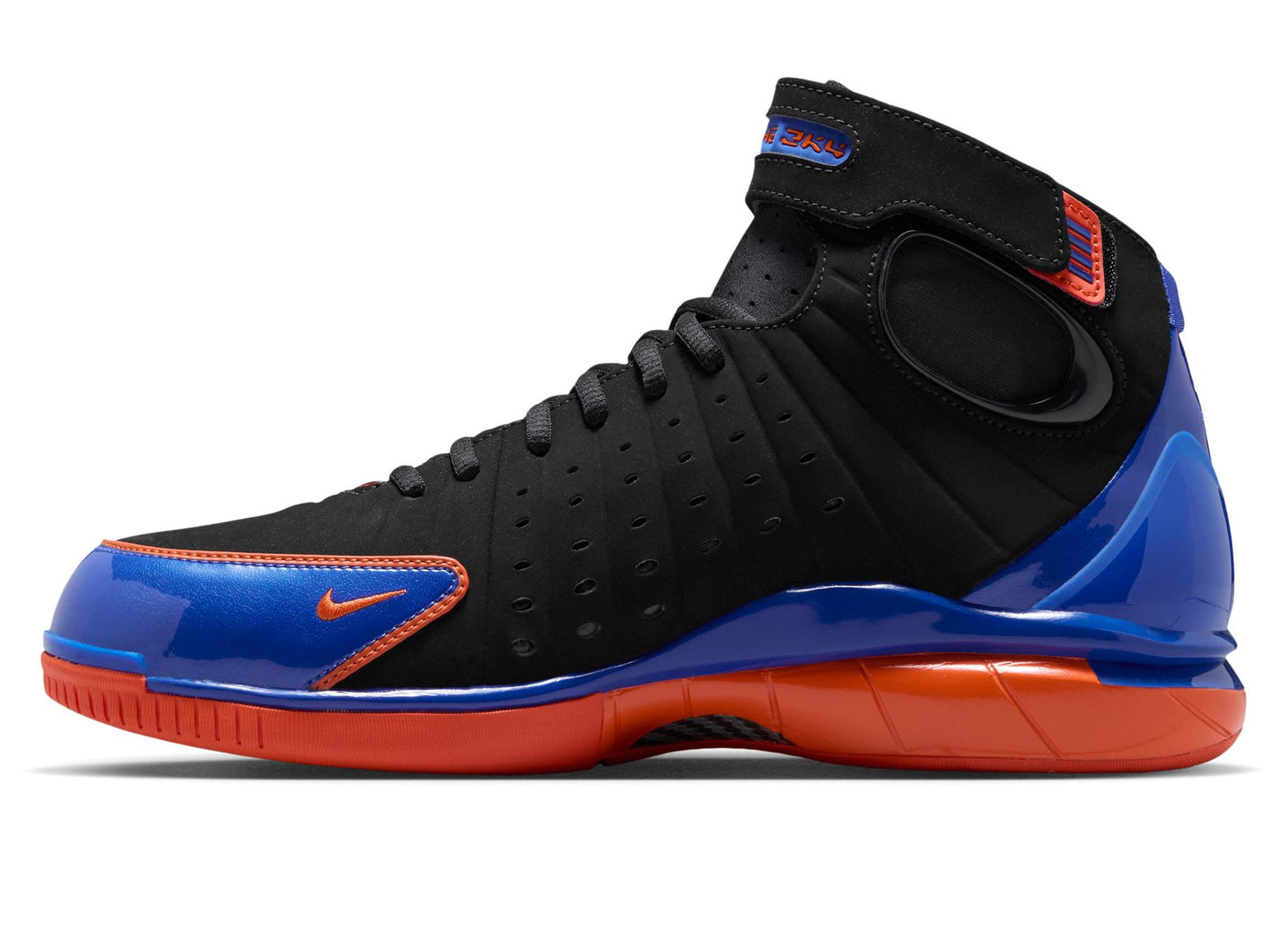 Nike Air Zoom Huarache 2K4 in Black, Varsity Royal and Safety Orange, basketball shoe, view 5
